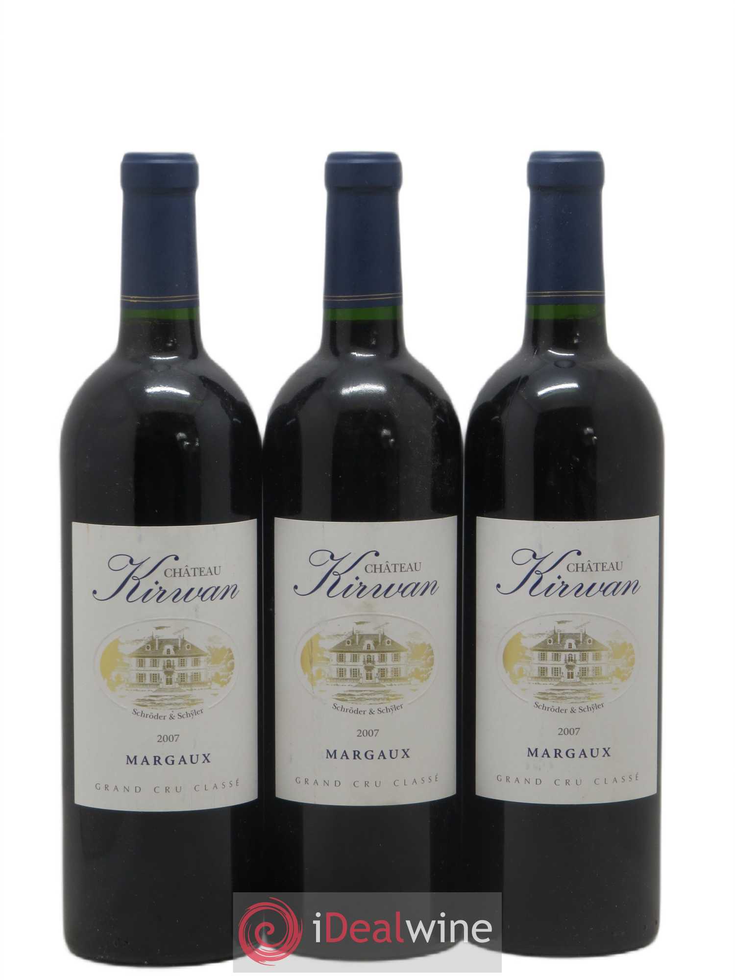 Château Kirwan 3ème Grand Cru Classé 2007 - Lot de 3 bouteilles - 0