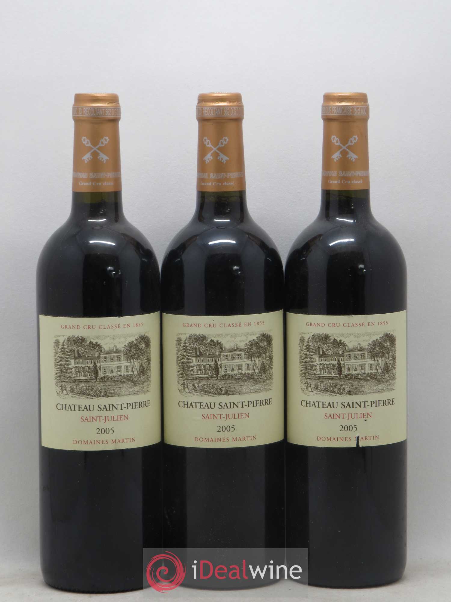 Château Saint-Pierre 4ème Grand Cru Classé 2005 - Lot de 3 bouteilles - 0