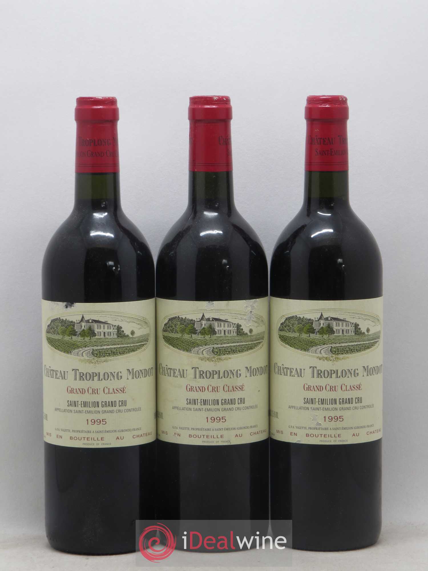 Château Troplong Mondot 1er Grand Cru Classé B 1995 - Lot de 3 bouteilles - 0