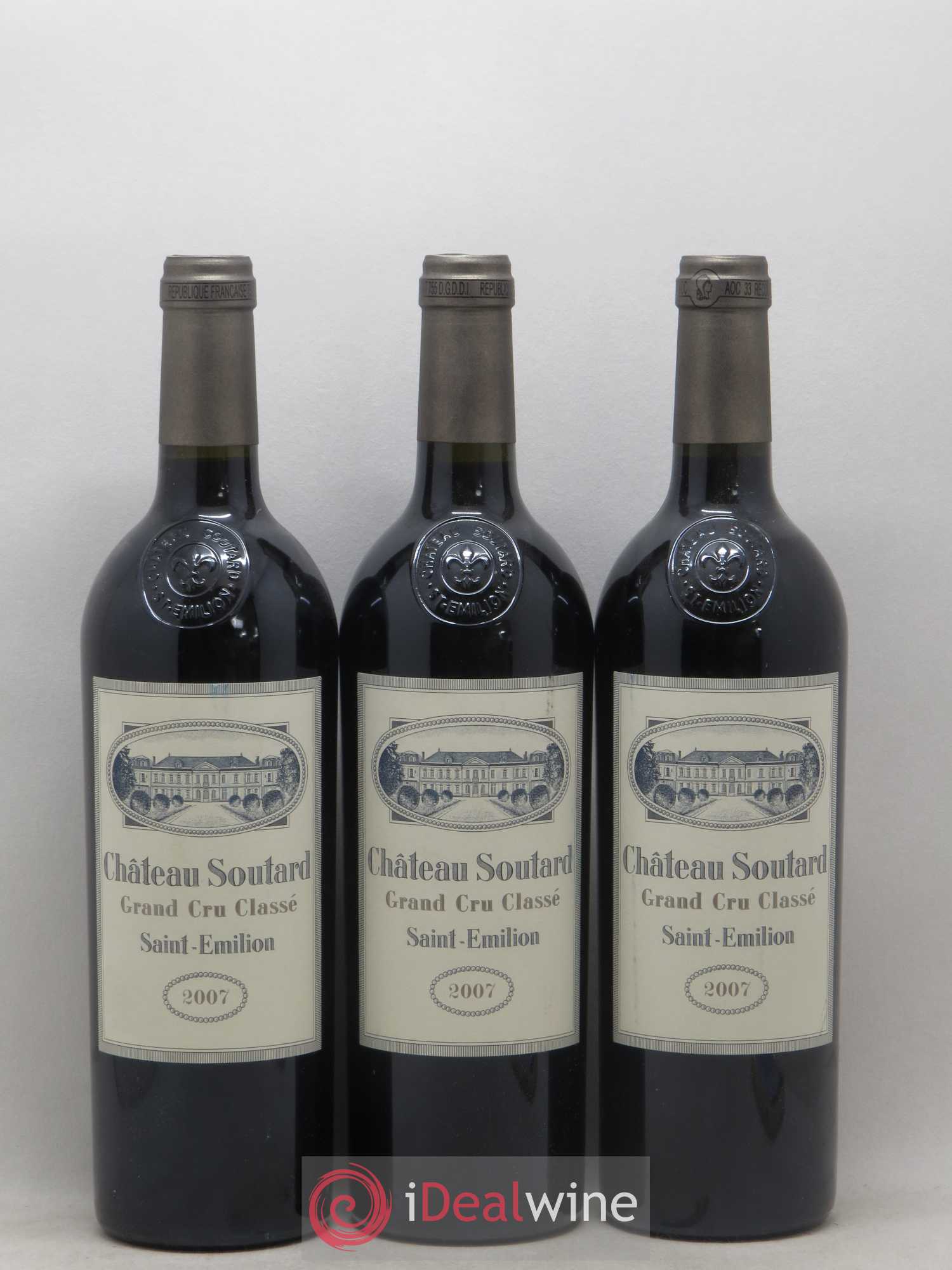 Château Soutard Grand Cru Classé 2007 - Lot de 3 bouteilles - 0