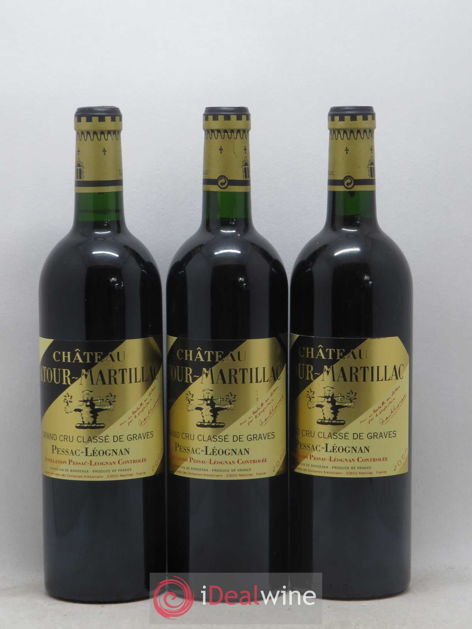 Château Latour-Martillac Cru Classé de Graves 2000 - Lot de 3 bouteilles - 0