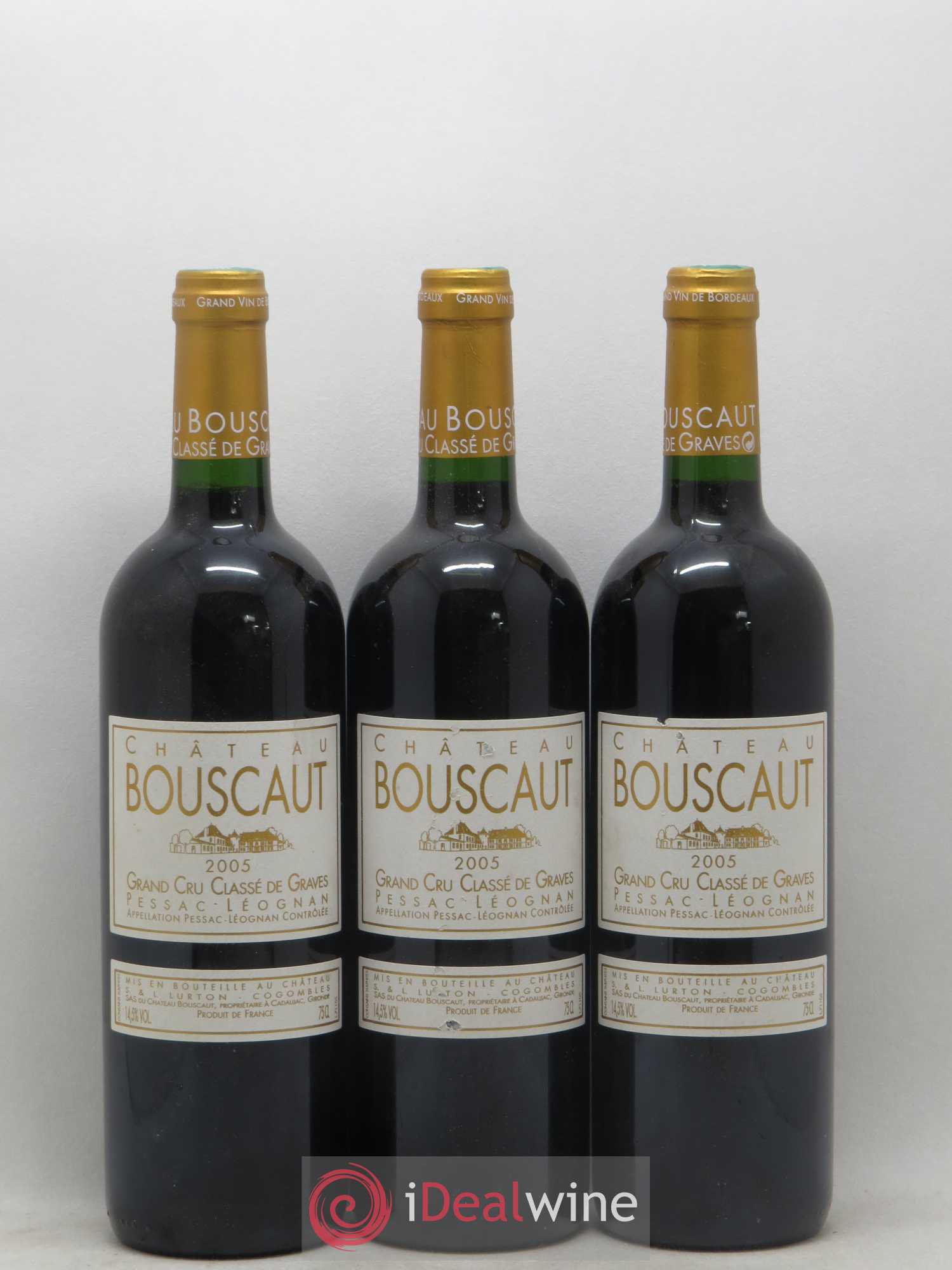 Château Bouscaut Cru Classé de Graves 2005 - Lot de 3 bouteilles - 0