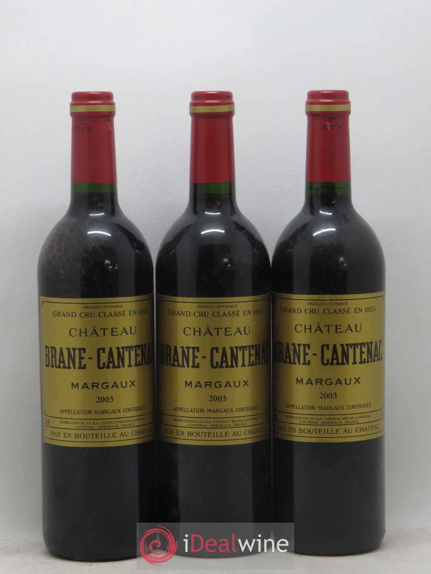 Château Brane Cantenac 2ème Grand Cru Classé 2003 - Lot de 3 bouteilles - 0