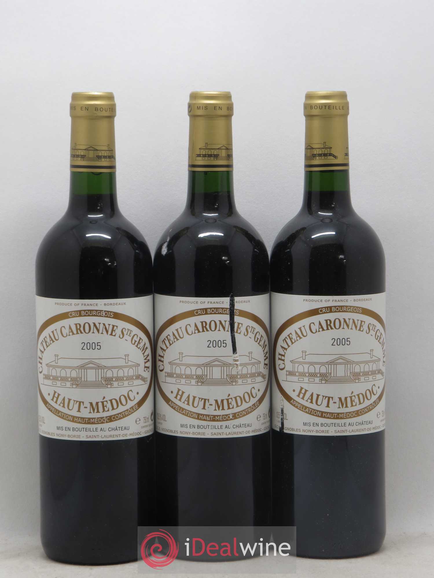 Château Caronne Sainte-Gemme Cru Bourgeois 2005 - Lot de 3 bouteilles - 0