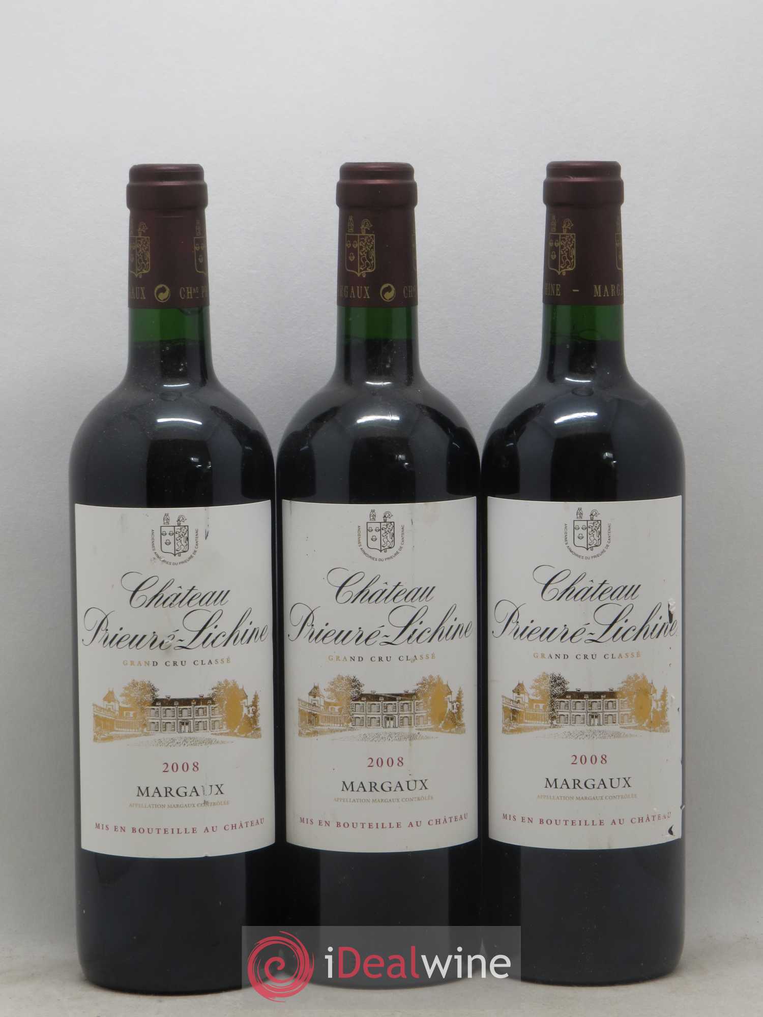 Château Prieuré Lichine 4ème Grand Cru Classé 2008 - Lot de 3 bouteilles - 0