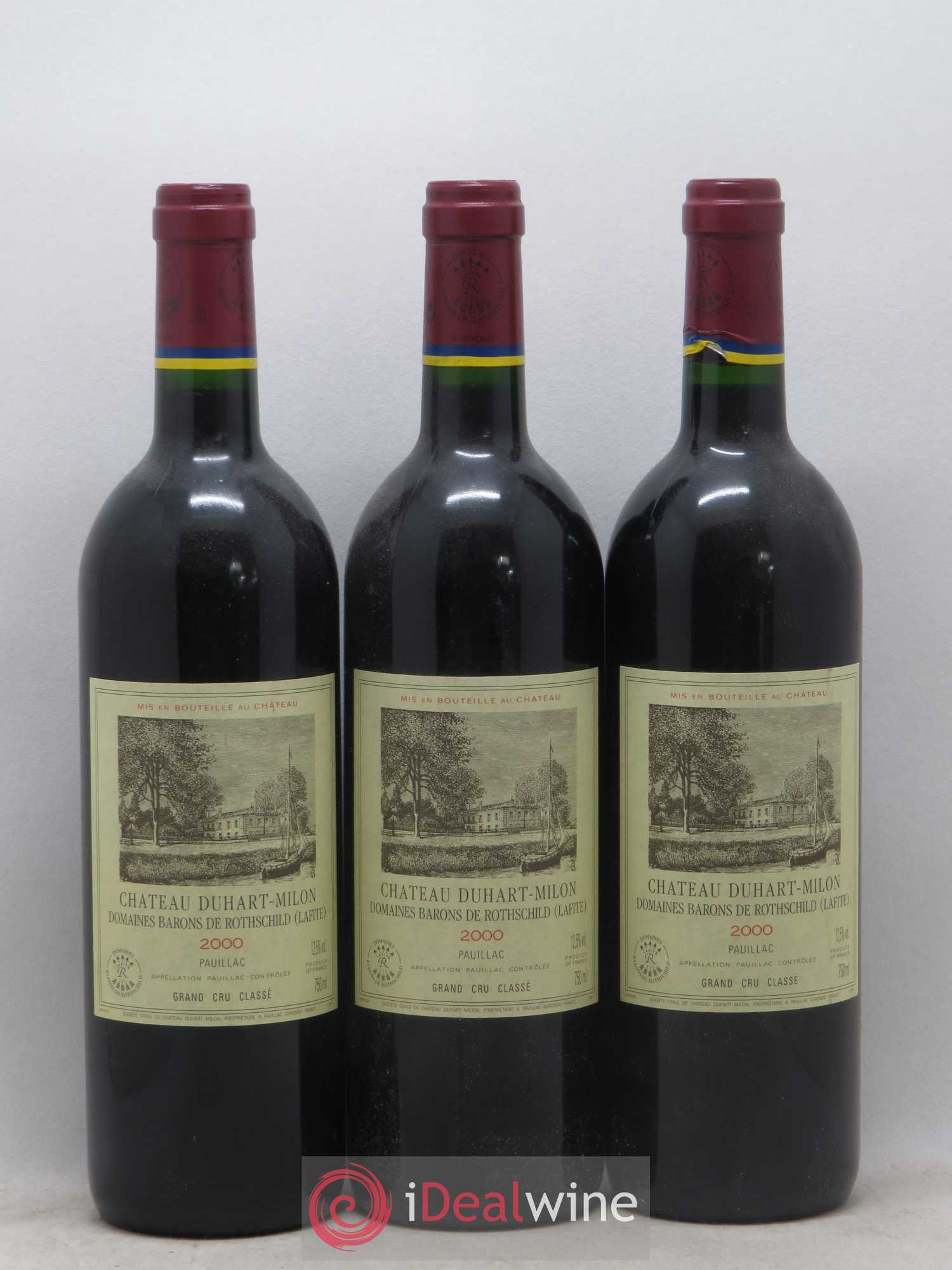 Château Duhart-Milon 4ème Grand Cru Classé 2000 - Lot de 3 bouteilles - 0