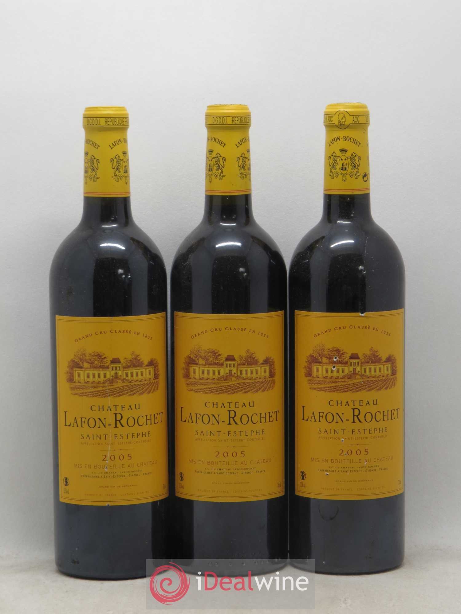 Château Lafon Rochet 4ème Grand Cru Classé 2005 - Lot de 3 bouteilles - 0