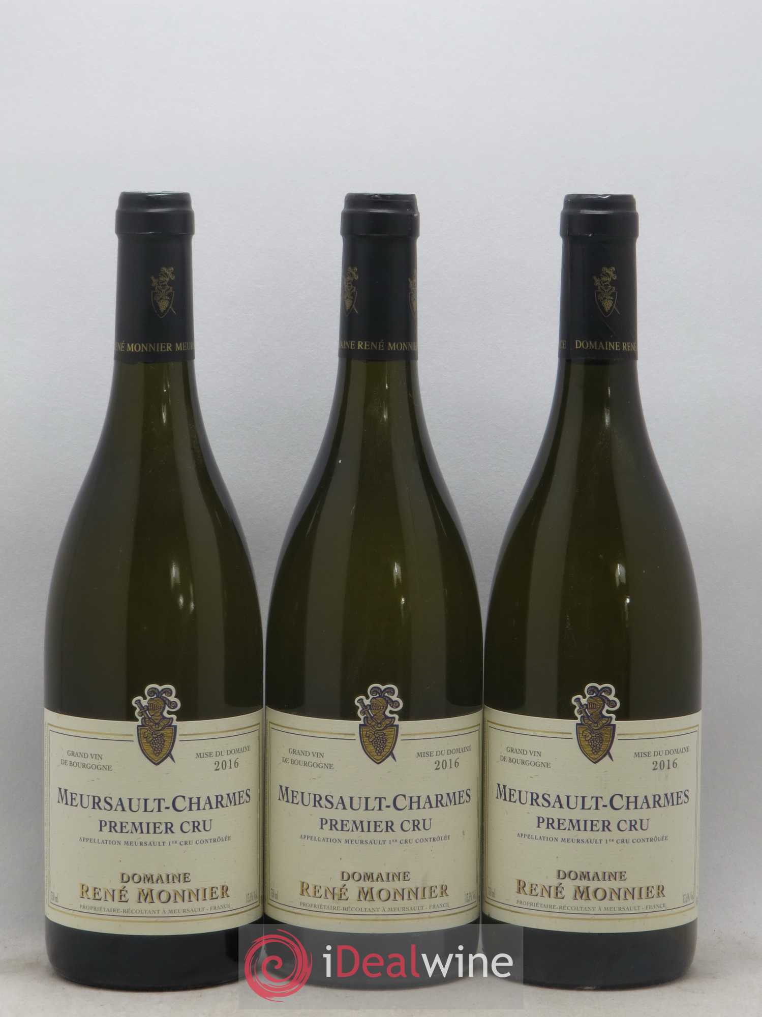 Meursault 1er Cru Charmes Rene Monnier 2016 - Lot de 3 bouteilles - 0