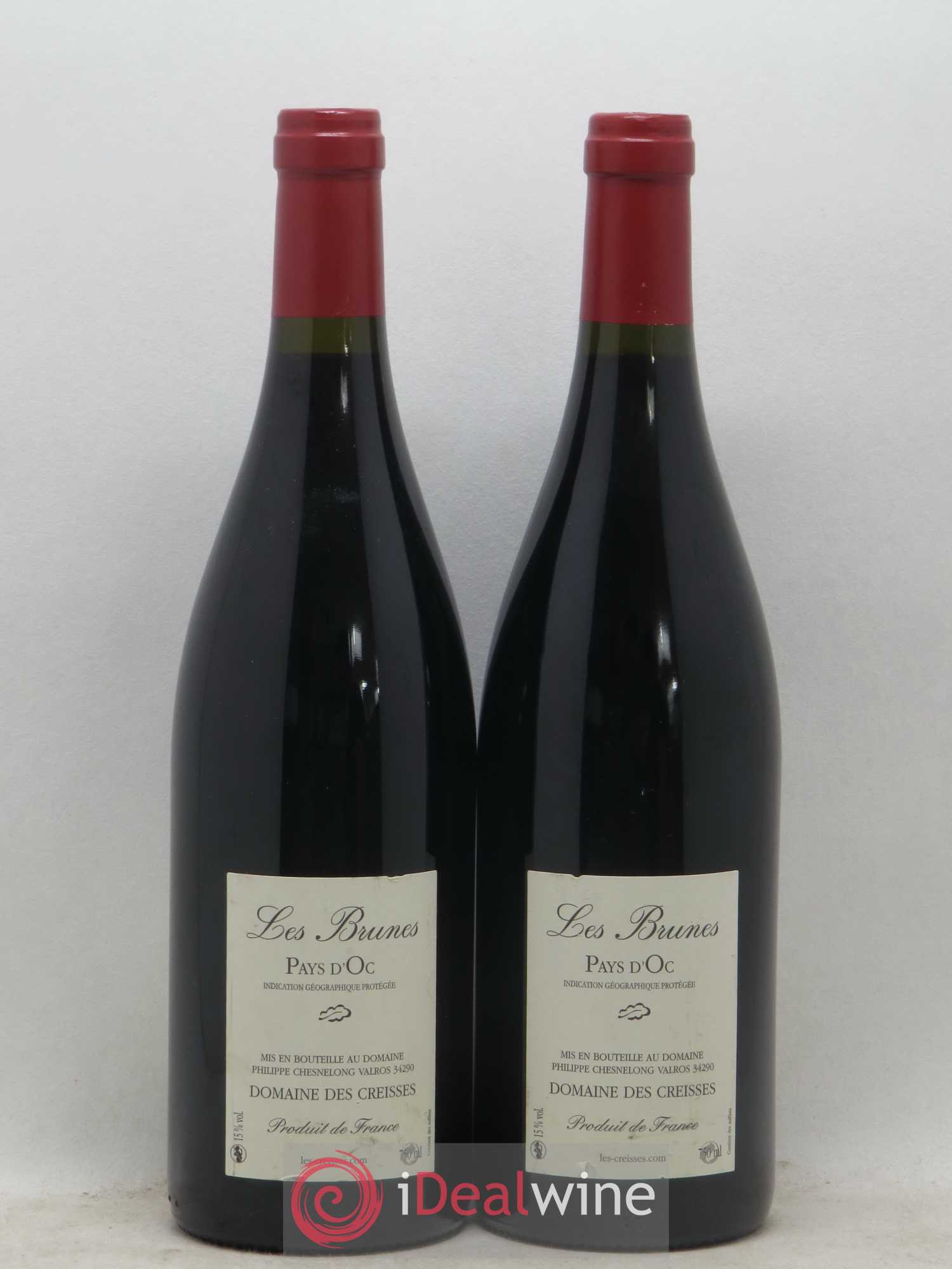 Pays d'Oc Les Brunes Domaine Les Creisses 2013 - Posten von 2 Flaschen - 1