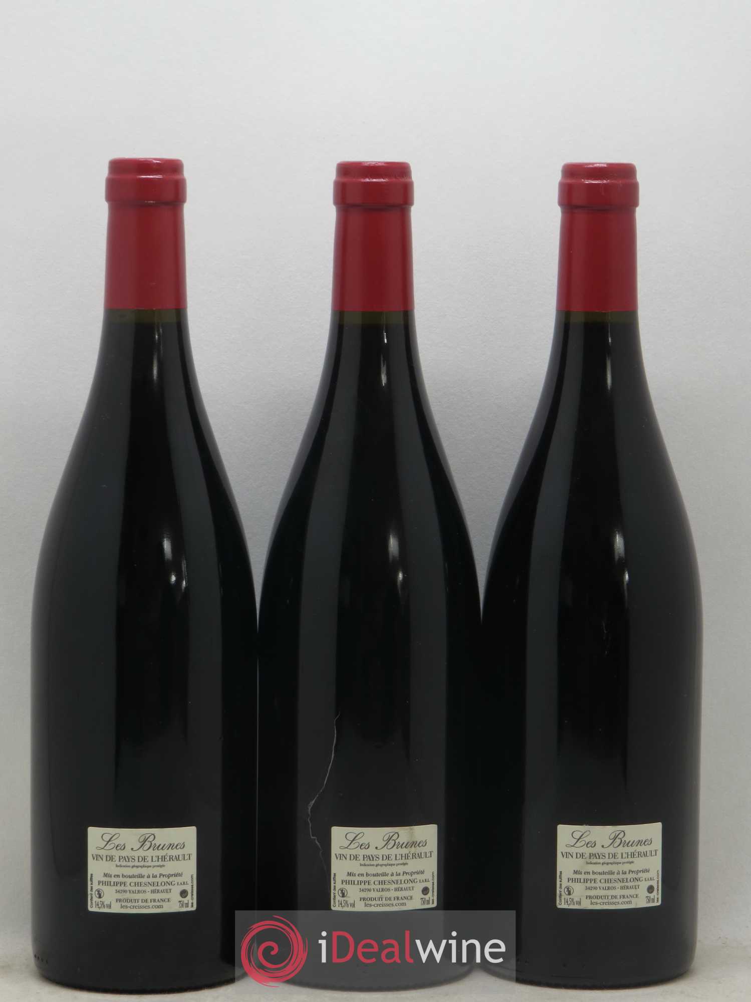 Pays d'Hérault Les Brunes Domaine Les Creisses 2014 - Posten von 3 Flaschen - 1