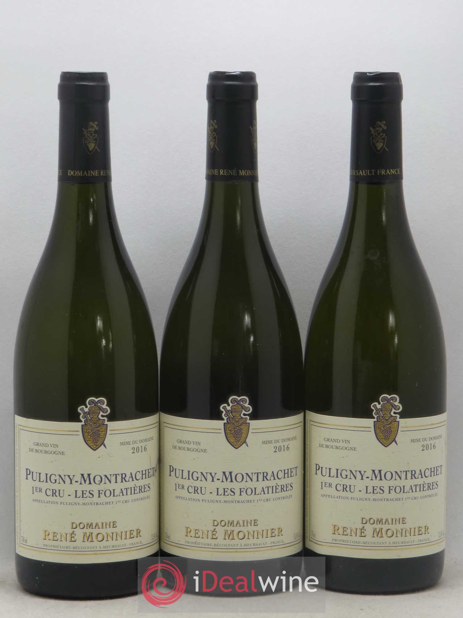 Puligny-Montrachet 1er Cru Les Folatieres Rene Monnier 2016 - Posten von 3 Flaschen - 0