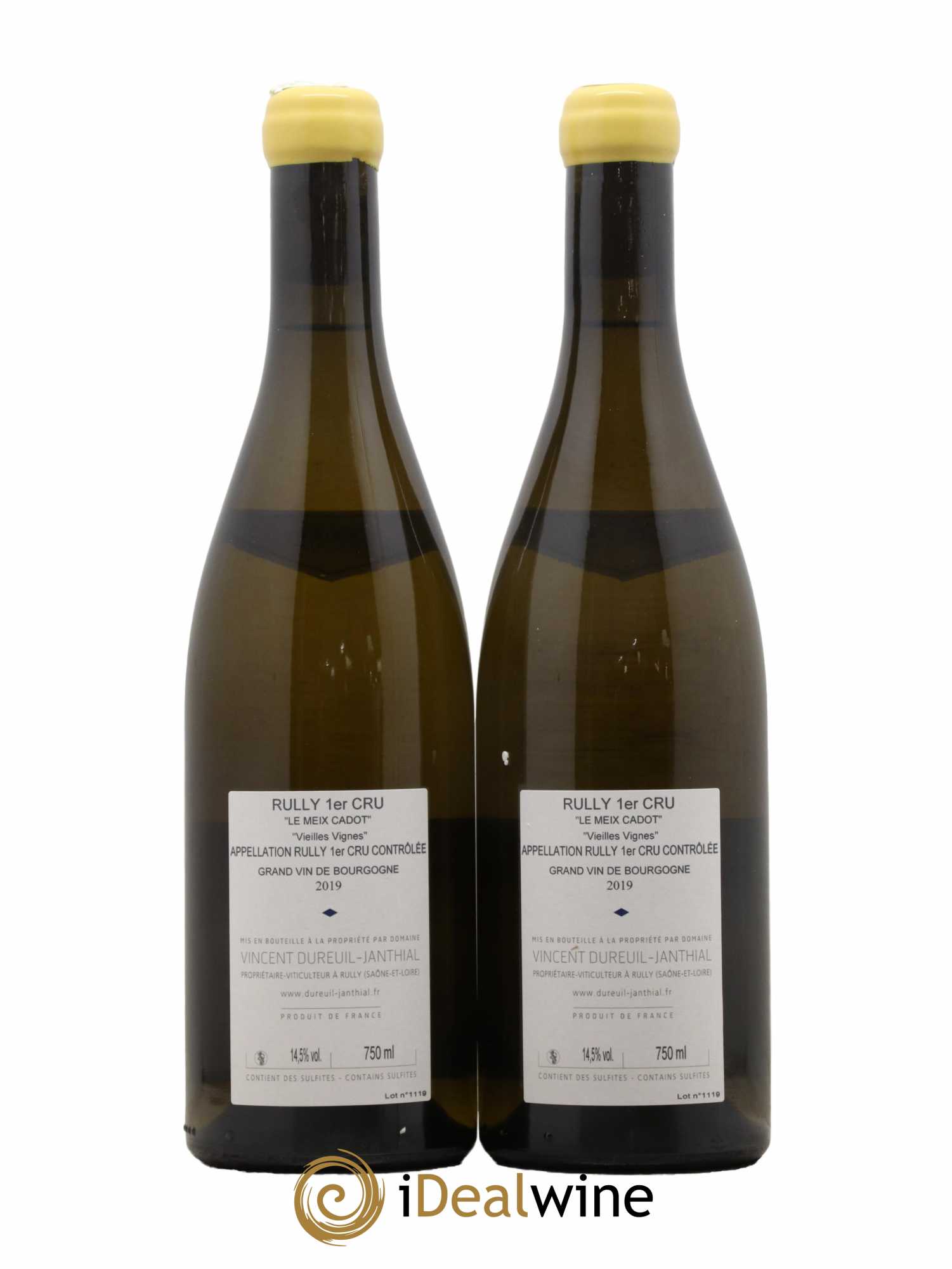 Rully 1er Cru Le Meix Cadot Vieilles Vignes Vincent Dureuil-Janthial 2019 - Lot de 2 bouteilles - 1