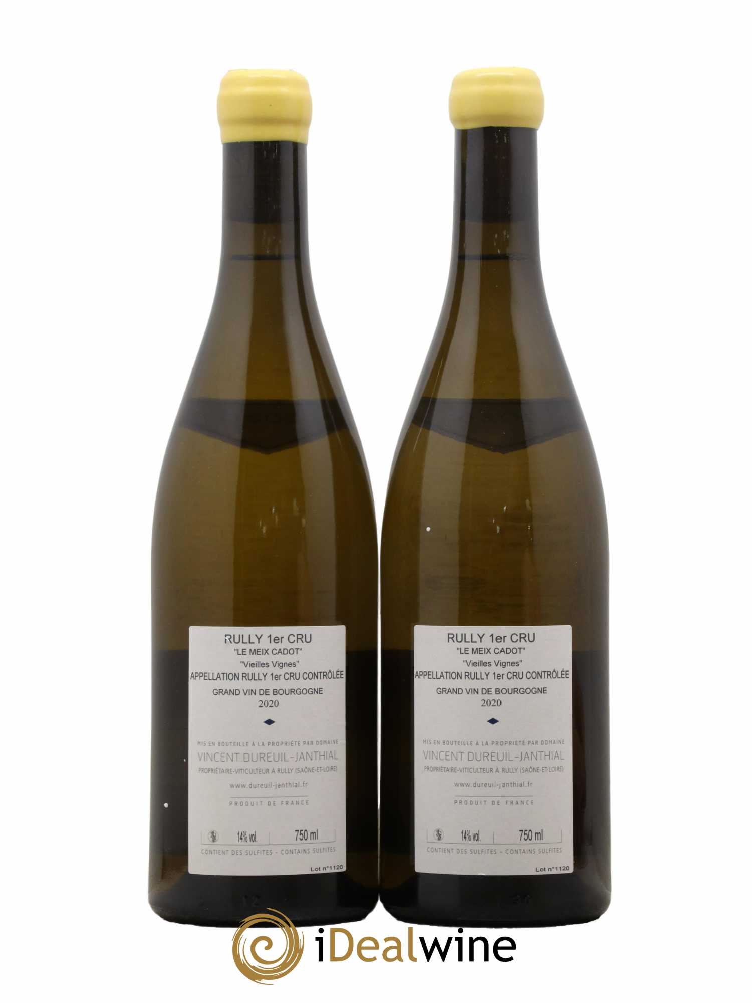 Rully 1er Cru Le Meix Cadot Vieilles Vignes Vincent Dureuil-Janthial 2020 - Posten von 2 Flaschen - 1