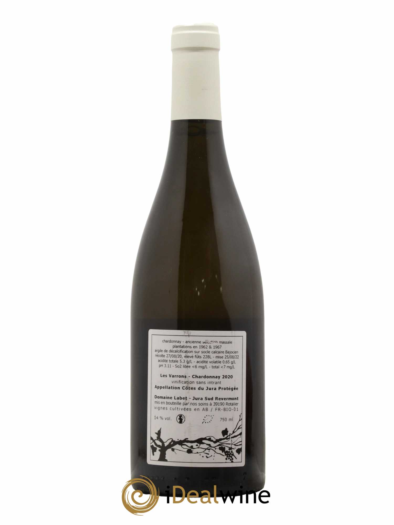Côtes du Jura Chardonnay Les Varrons Romain - Julien - Charline Labet 2020 - Lot de 1 bouteille - 1