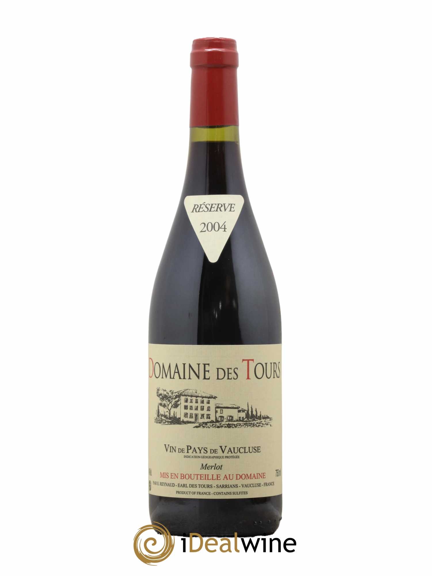 Vaucluse Domaine des Tours Merlot Emmanuel Reynaud 2004 - Lot de 1 bouteille - 0