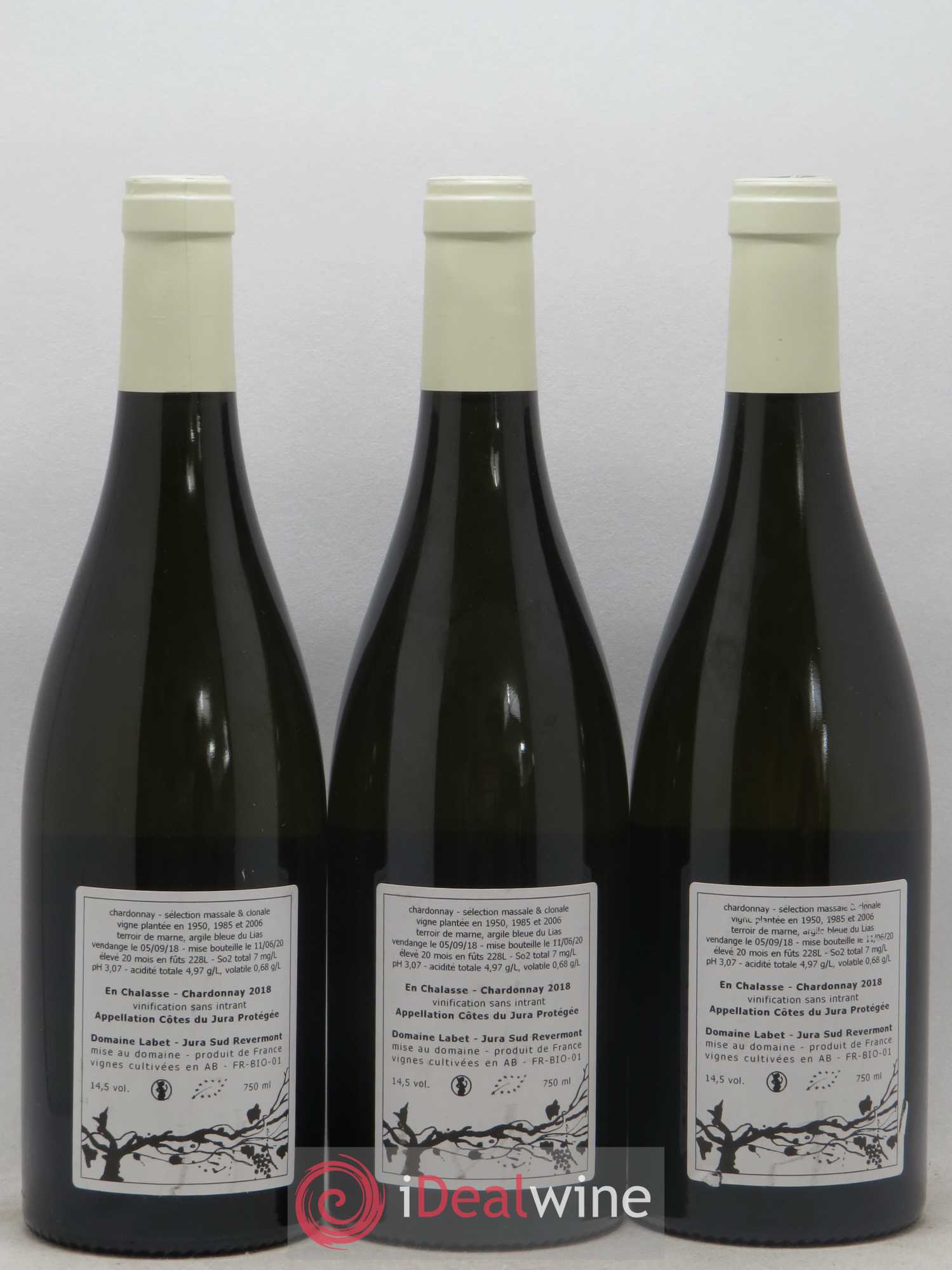 Côtes du Jura Chardonnay En Chalasse Romain - Julien - Charline Labet 2018 - Lot de 3 bouteilles - 1