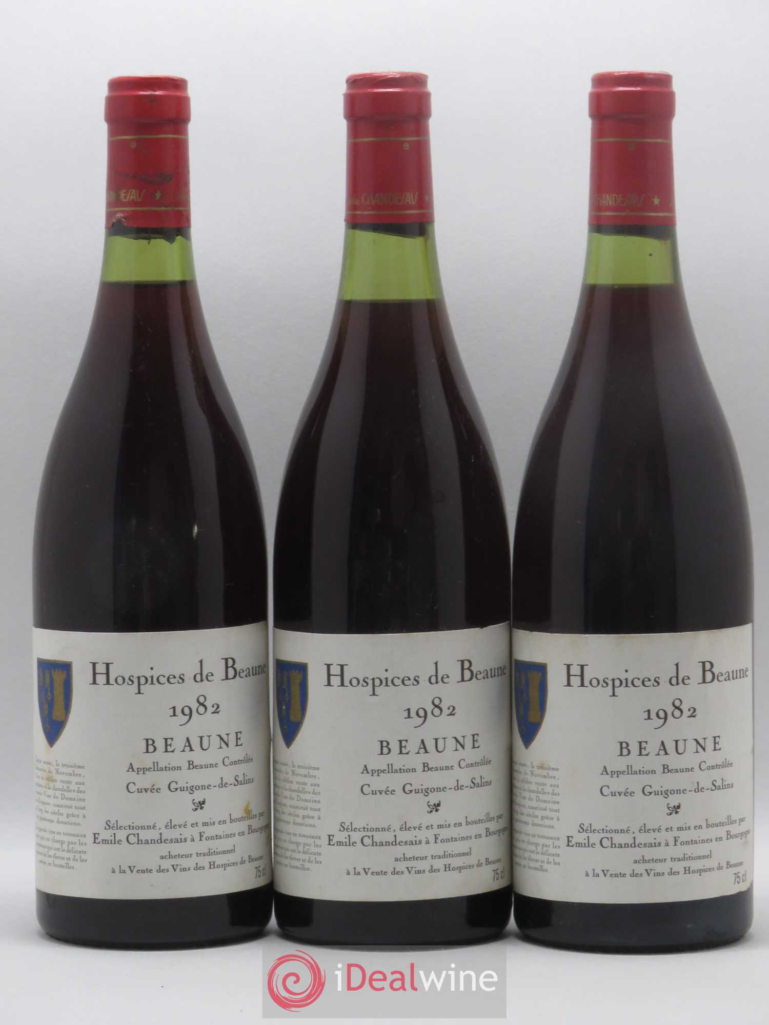 Beaune Guigone de Salins Hospices de Beaune Emile Chandesais 1982 - Posten von 3 Flaschen - 0