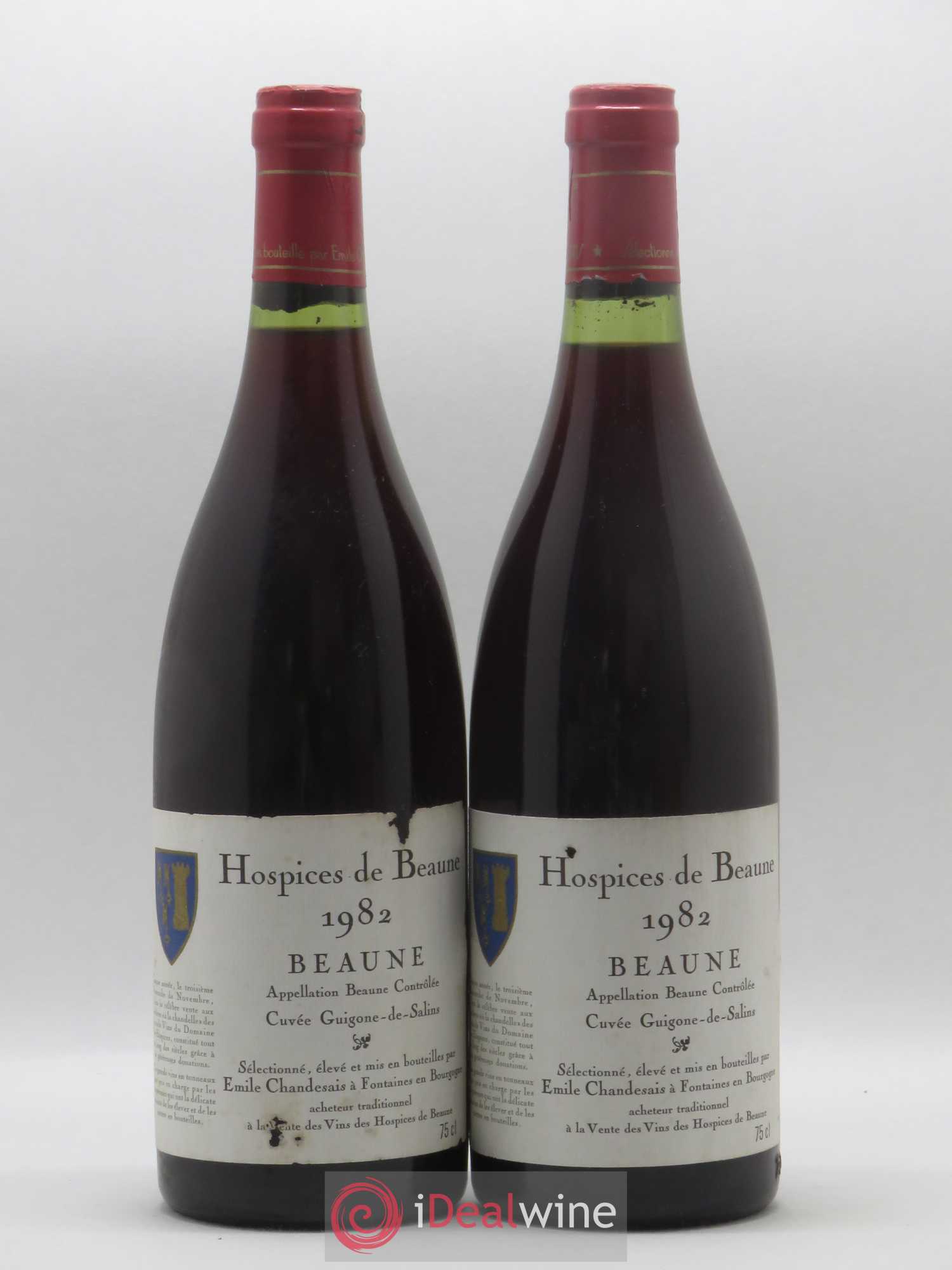 Beaune Guigone de Salins Hospices de Beaune Emile Chandesais 1982 - Posten von 2 Flaschen - 0