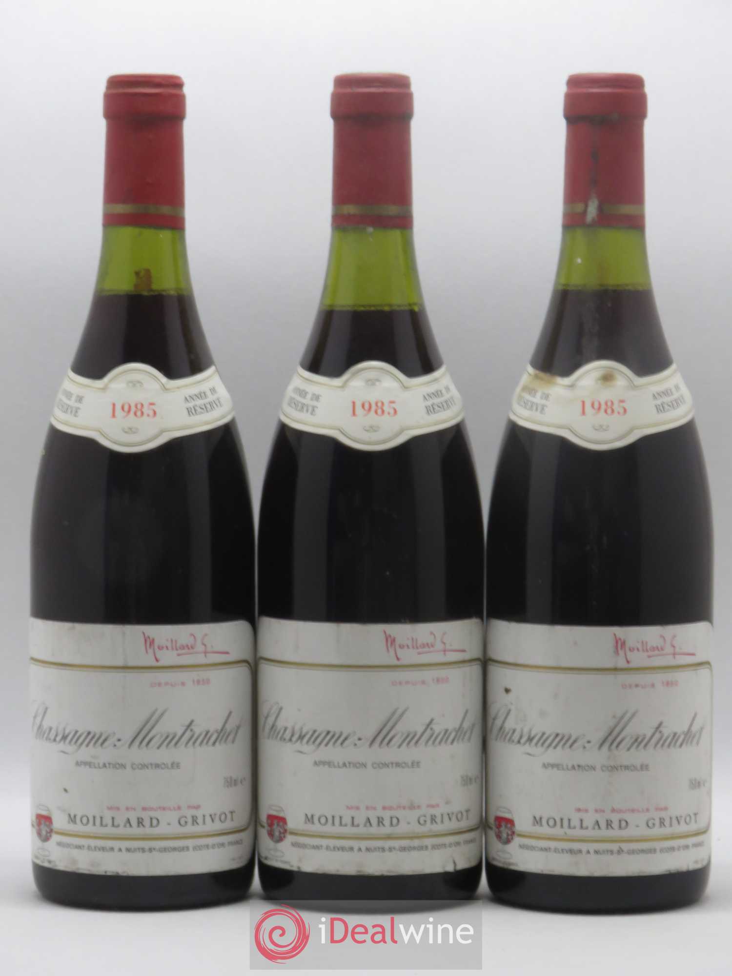 Chassagne-Montrachet Moillard-Grivot 1985 - Lot de 3 bouteilles - 0