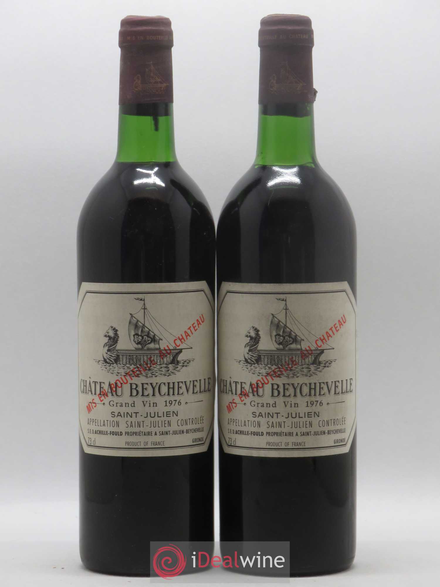 Château Beychevelle 4ème Grand Cru Classé 1976 - Lot de 2 bouteilles - 0