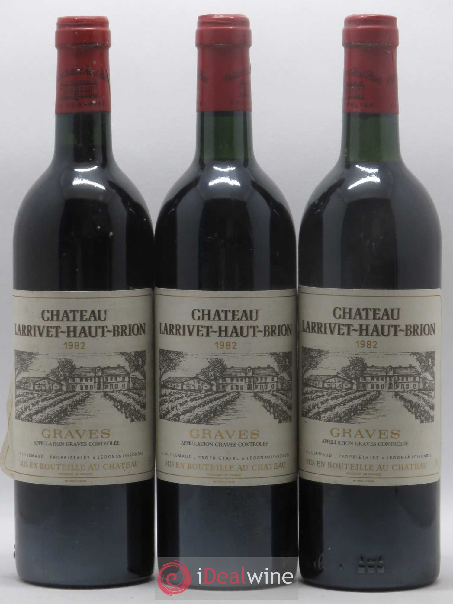 Château Larrivet Haut-Brion 1982 - Lot de 3 bouteilles - 0