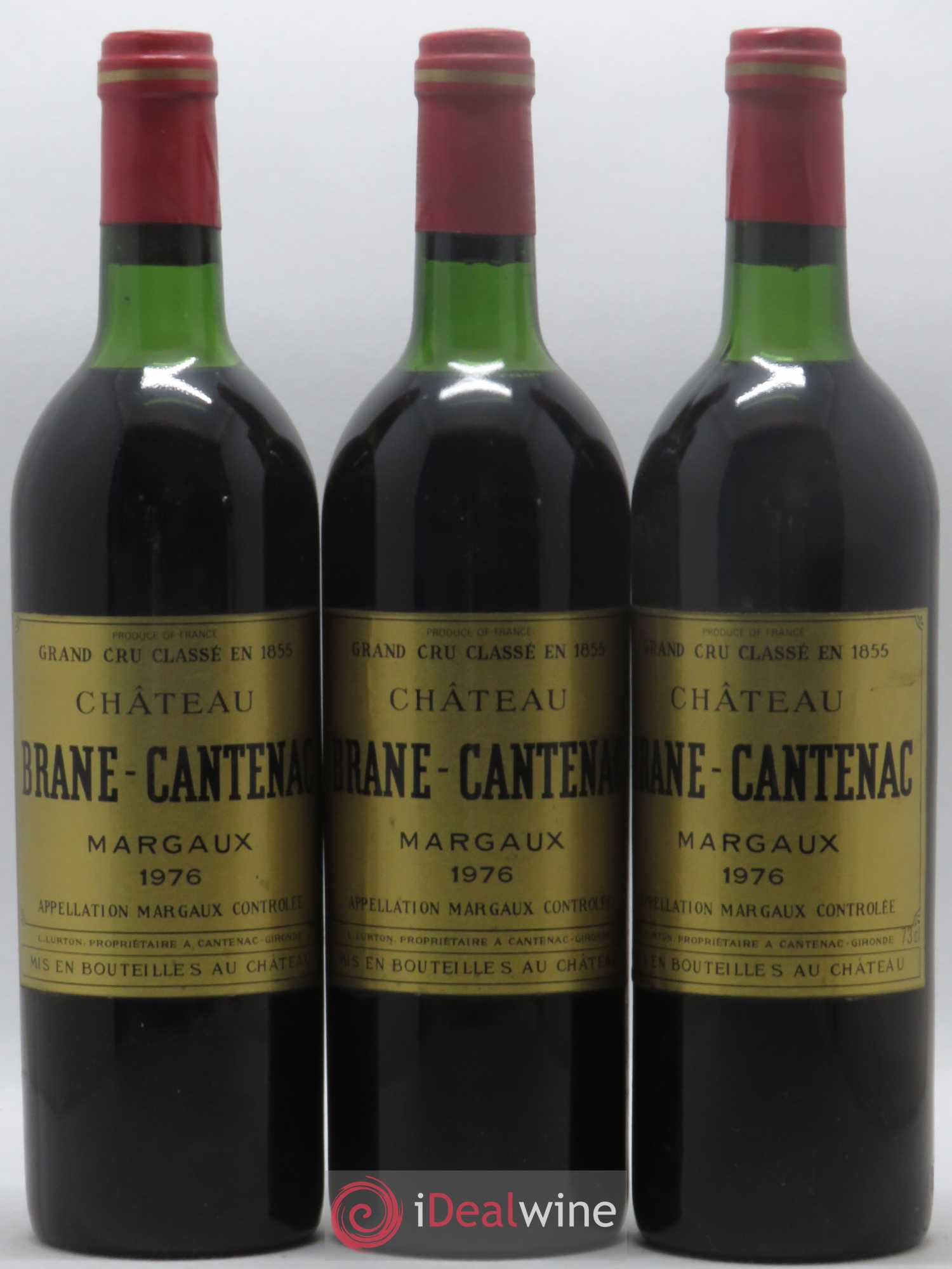Château Brane Cantenac 2ème Grand Cru Classé 1976 - Lot de 3 bouteilles - 0