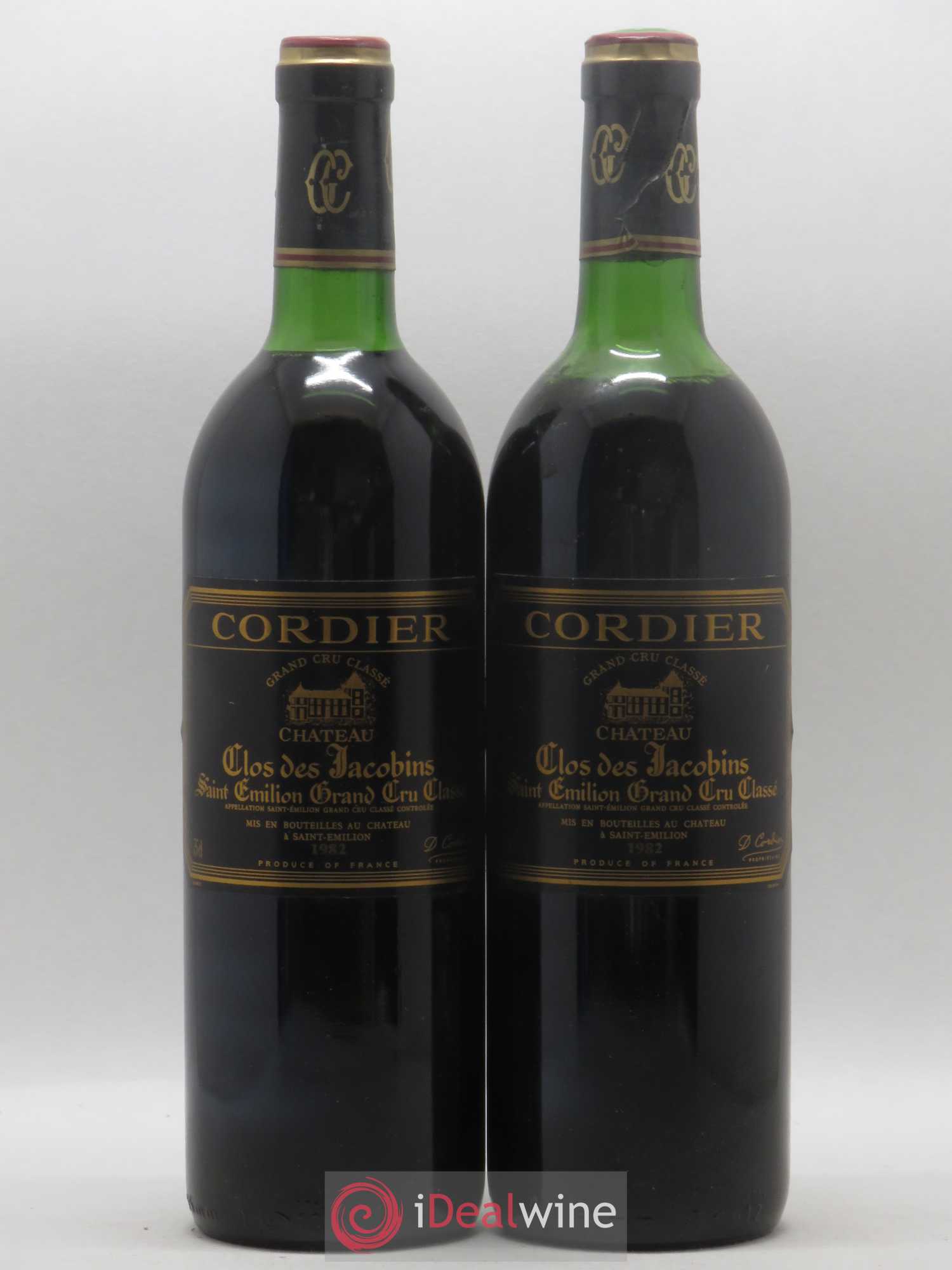 Château Clos des Jacobins Grand Cru Classé 1982 - Lot de 2 bouteilles - 0