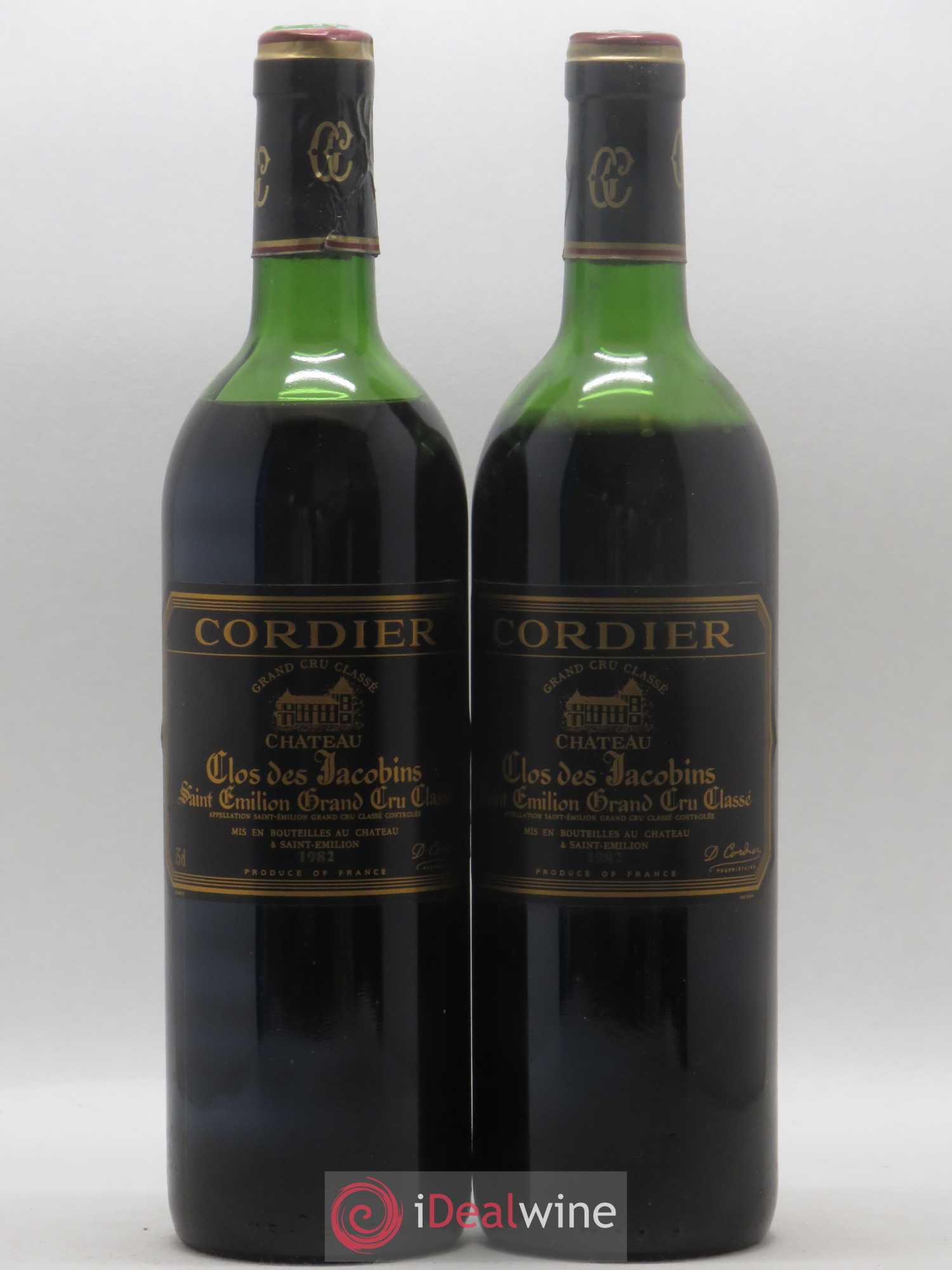 Château Clos des Jacobins Grand Cru Classé 1982 - Lot de 2 bouteilles - 0