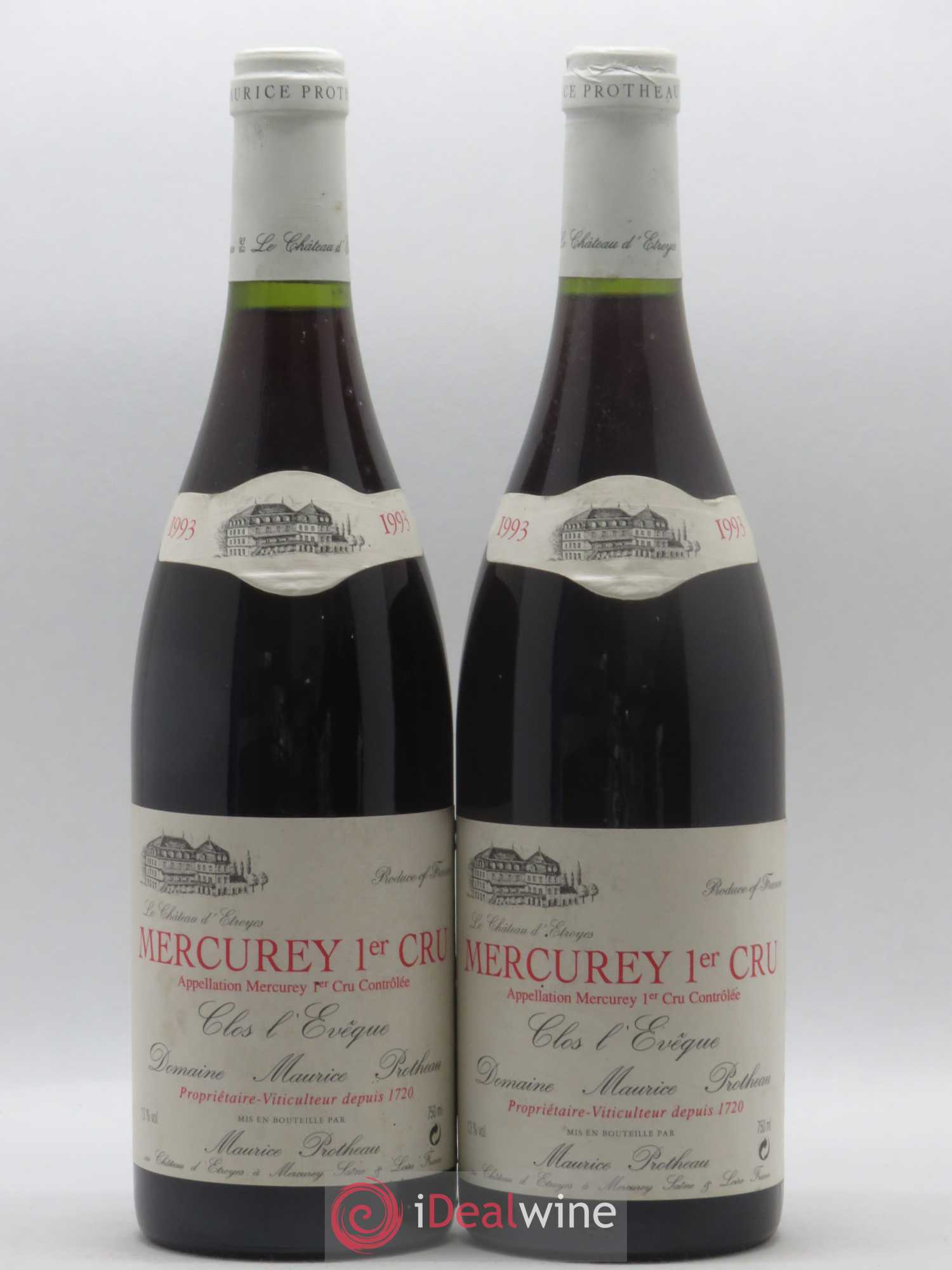 Mercurey 1er Cru Clos L'Eveque Protheau (sans prix de réserve) 1993 - Posten von 2 Flaschen - 0