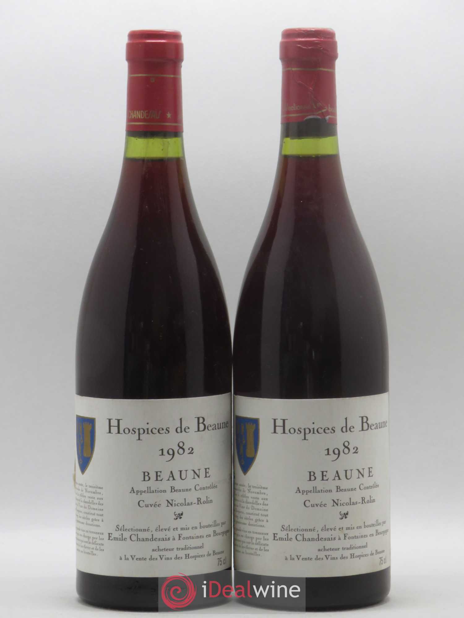 Beaune Cuvée Nicolas-Rolin Hospices de Beaune Emile Chandesais 1982 - Lot de 2 bouteilles - 0