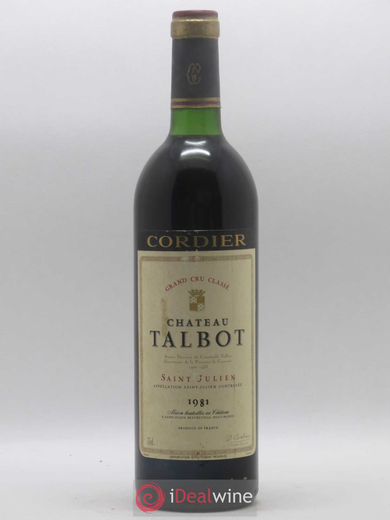 Château Talbot 4ème Grand Cru Classé 1981 - Lot de 1 bouteille - 0