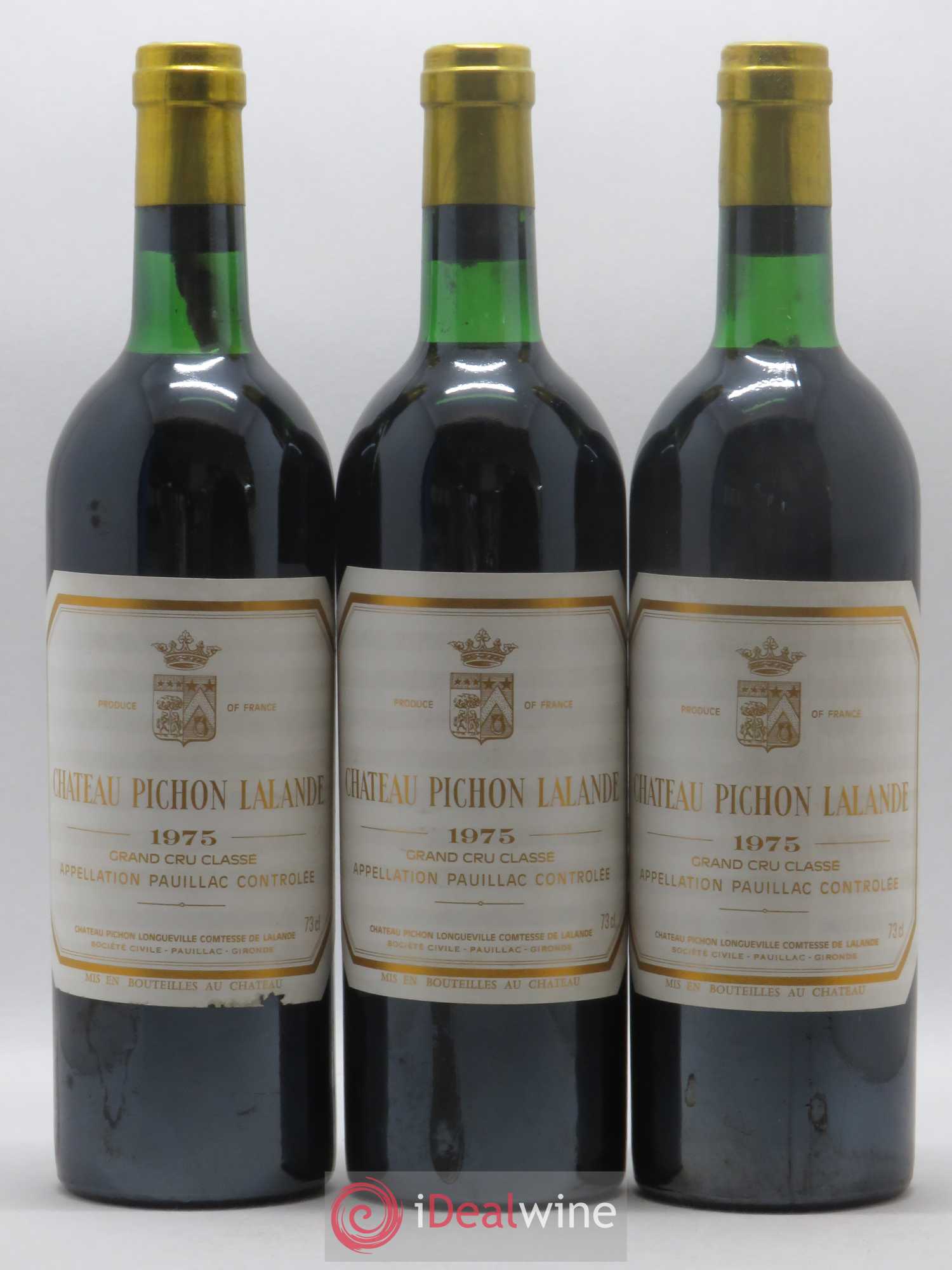 Château Pichon Longueville Comtesse de Lalande 2ème Grand Cru Classé 1975 - Lot de 12 bouteilles - 1