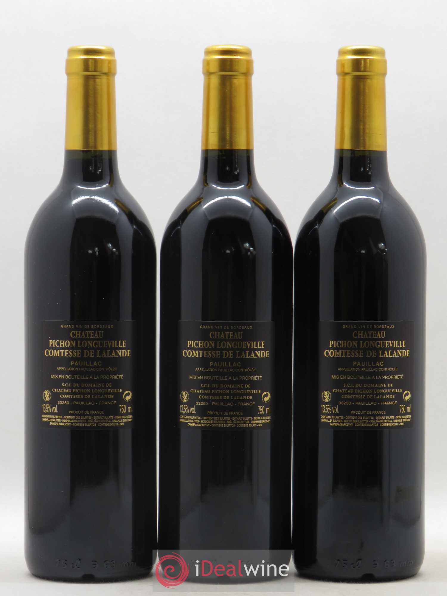 Château Pichon Longueville Comtesse de Lalande 2ème Grand Cru Classé 2016 - Lot de 3 bouteilles - 1