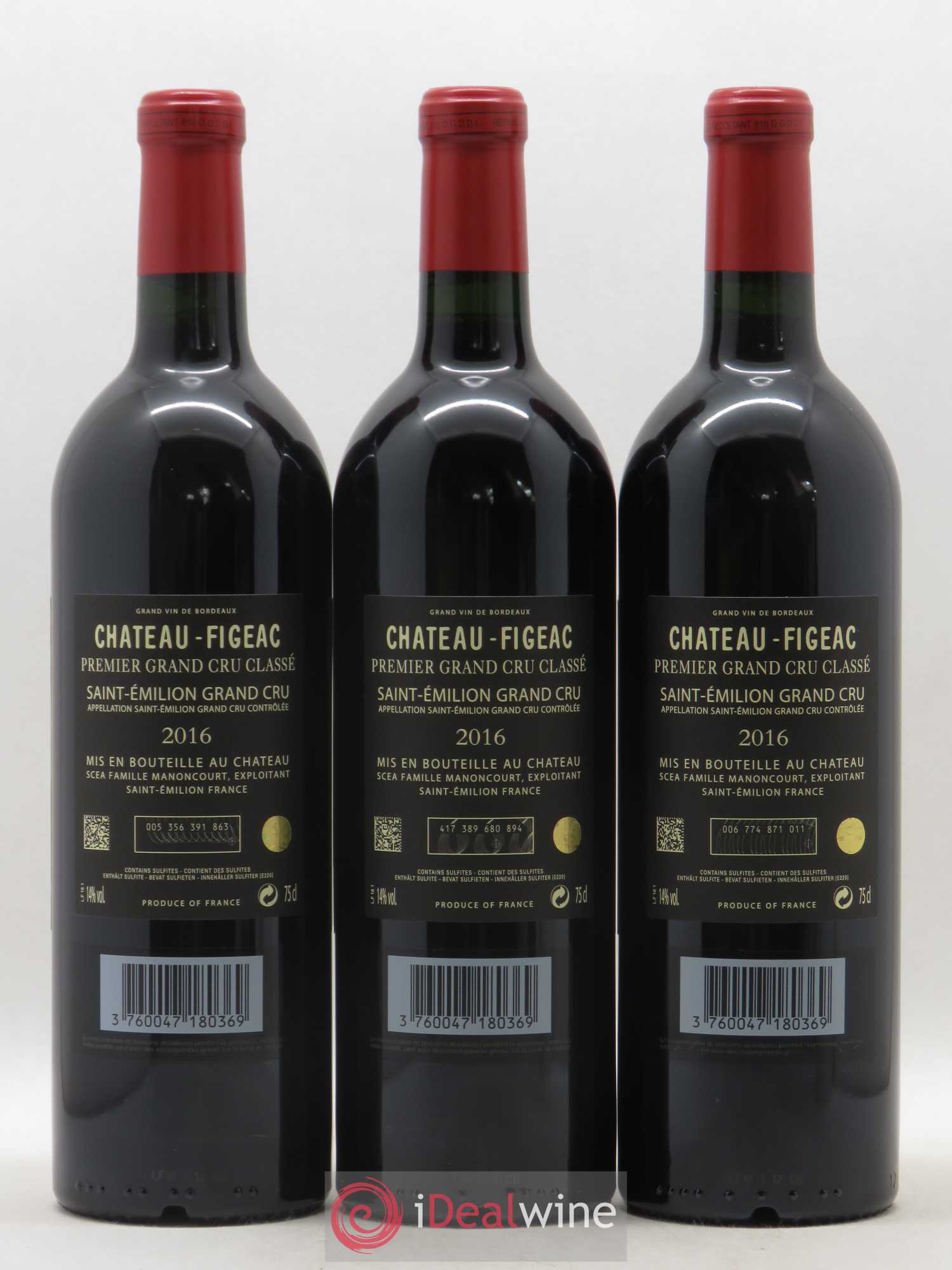 Château Figeac 1er Grand Cru Classé A 2016 - Lot de 3 bouteilles - 1