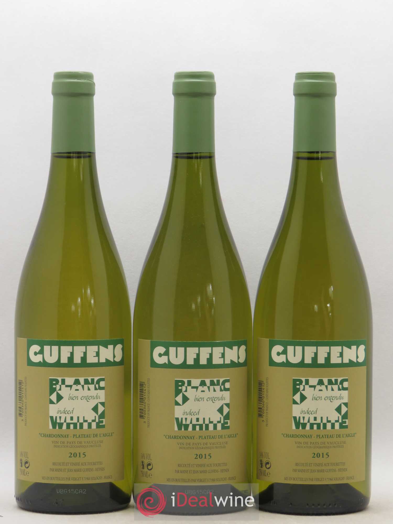 Vaucluse Chardonnay Plateau de l'Aigle Guffens 2015 - Posten von 3 Flaschen - 0