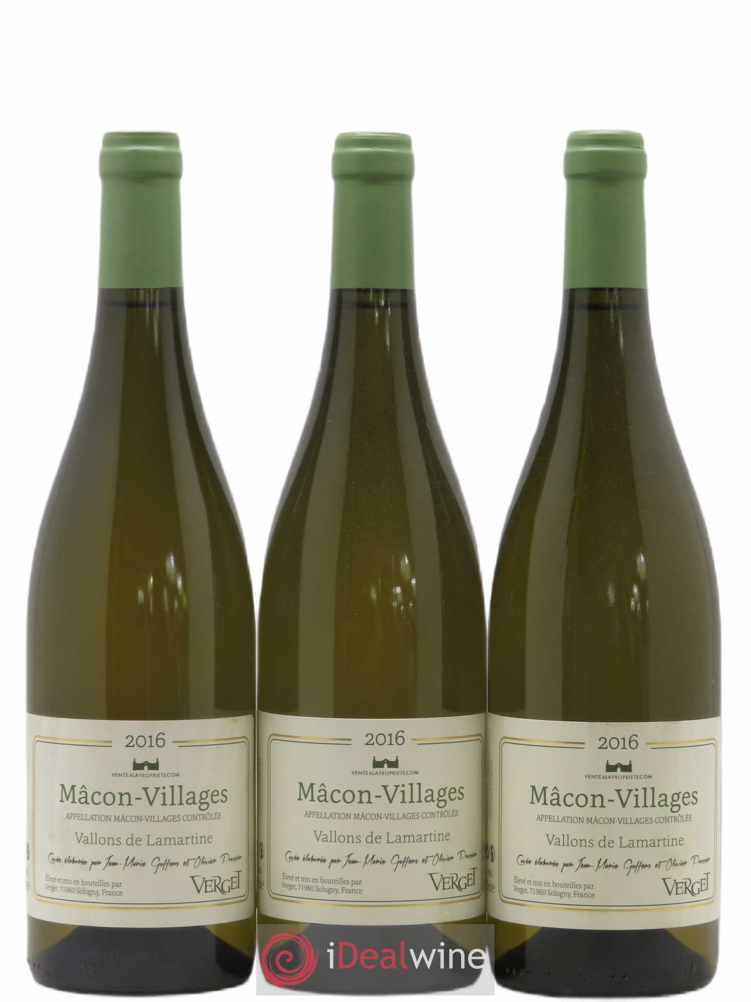 Mâcon Vallons de Lamartine Verget 2016 - Posten von 3 Flaschen - 0