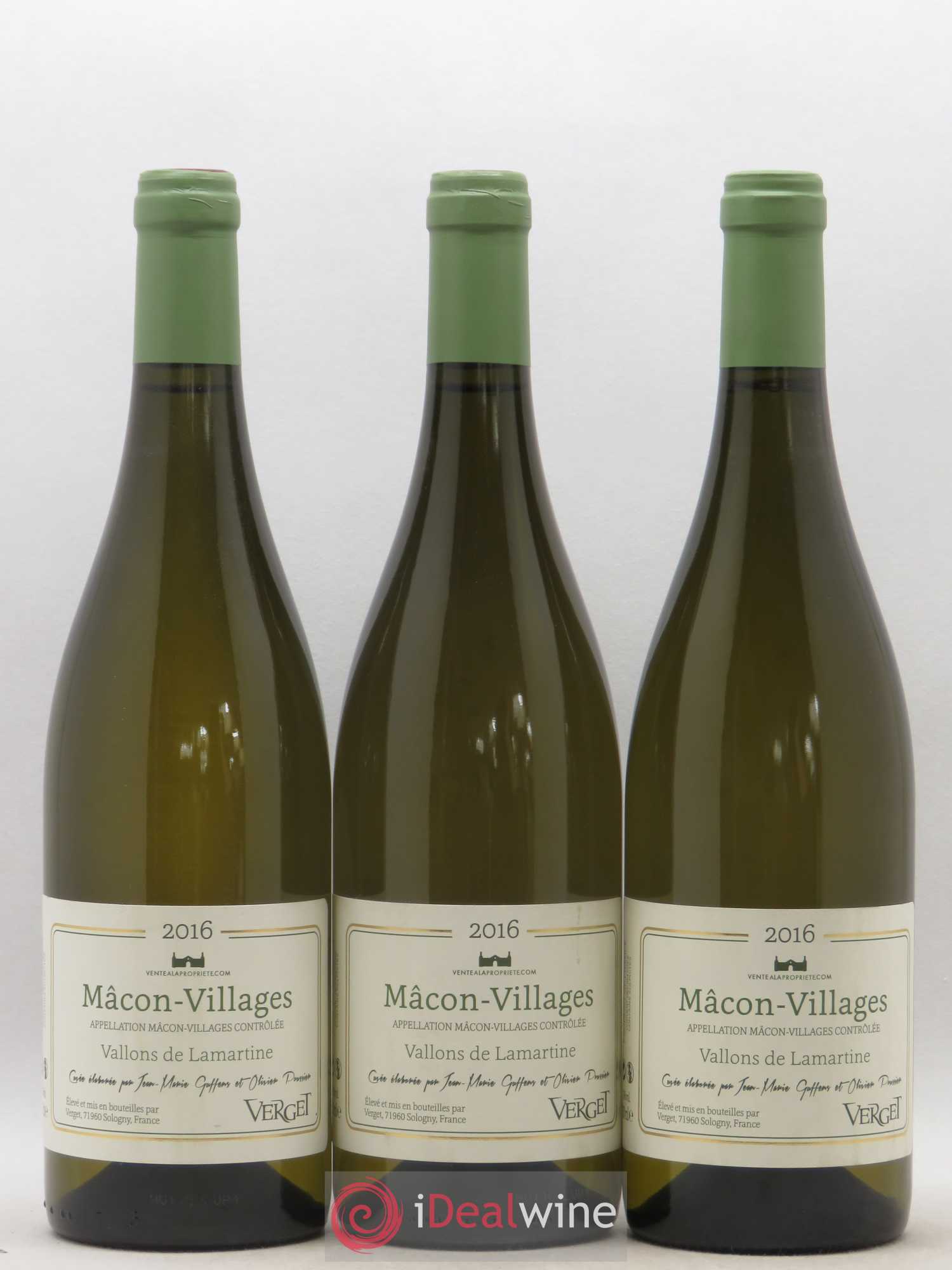 Mâcon Vallons de Lamartine Verget 2016 - Posten von 3 Flaschen - 0