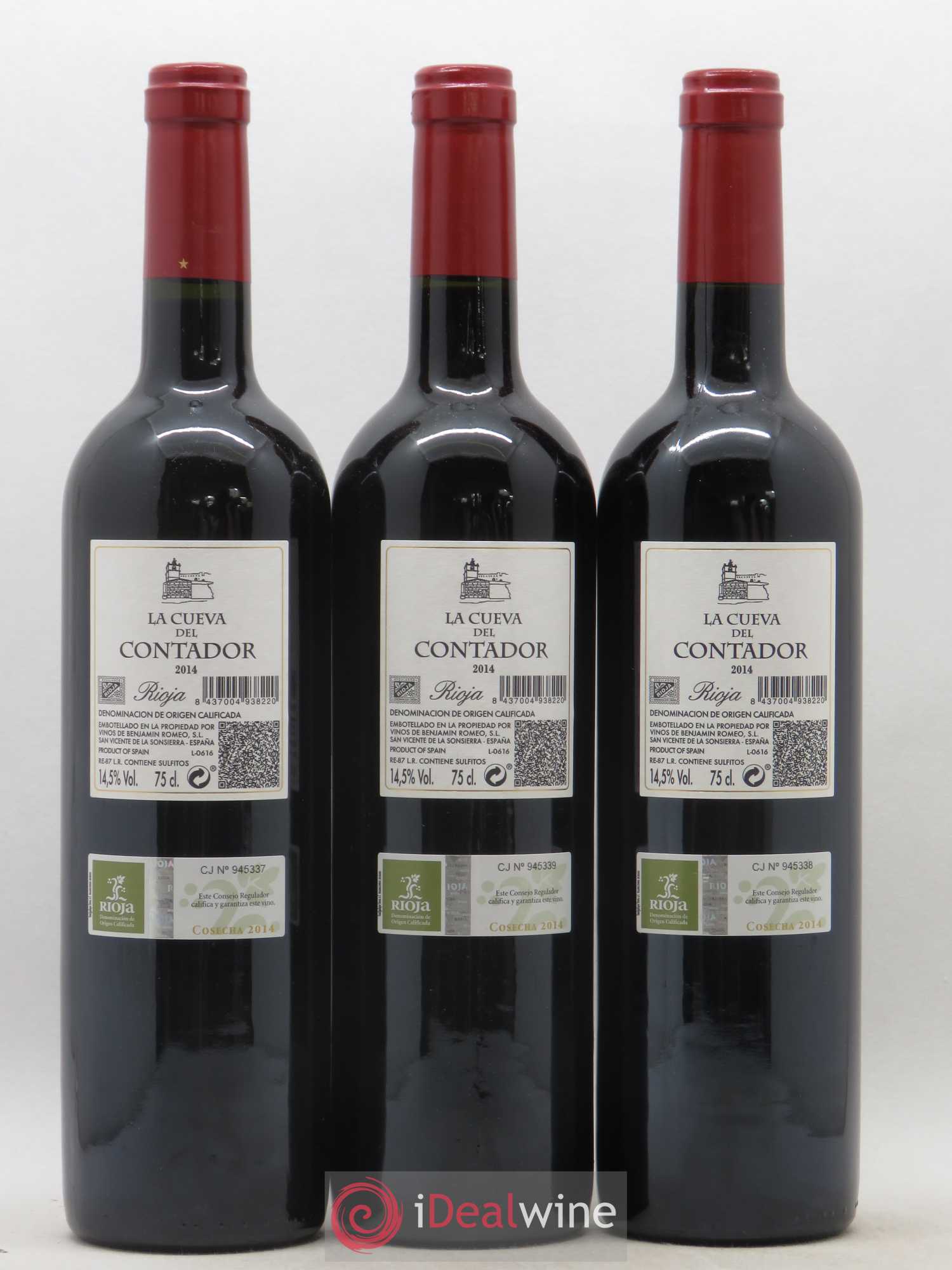 Rioja DOCA Bodega Contador La Cueva del Contado 2014 - Lot de 3 bouteilles - 1