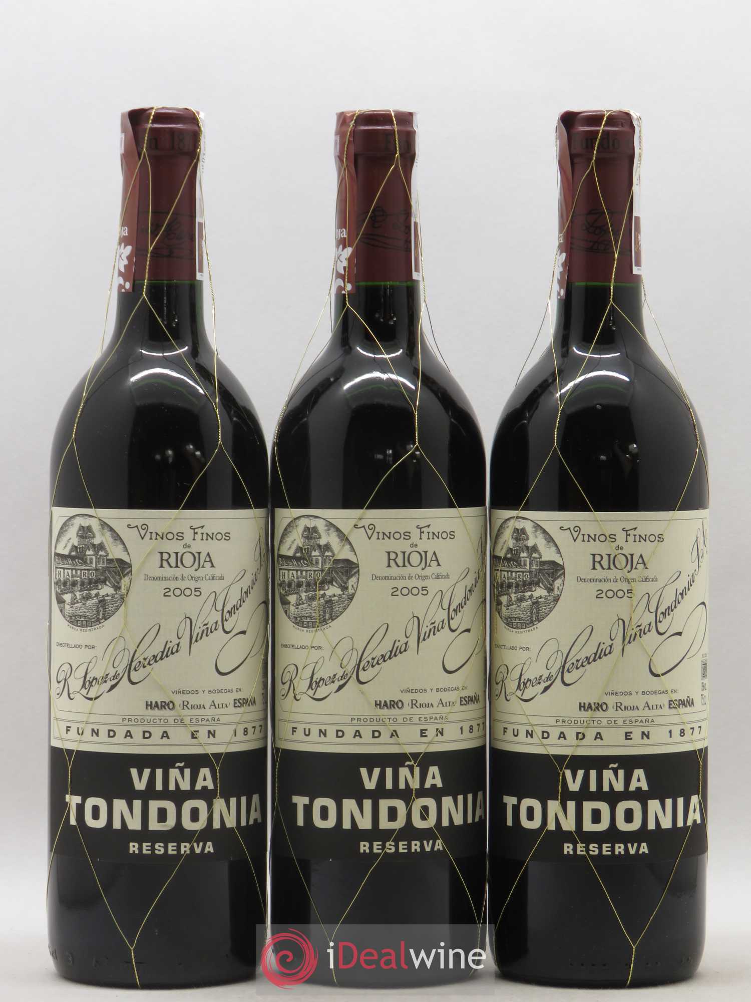 Rioja DOCA Reserva Vina Tondonia R. Lopez de Heredia 2005 - Lot de 3 bouteilles - 0