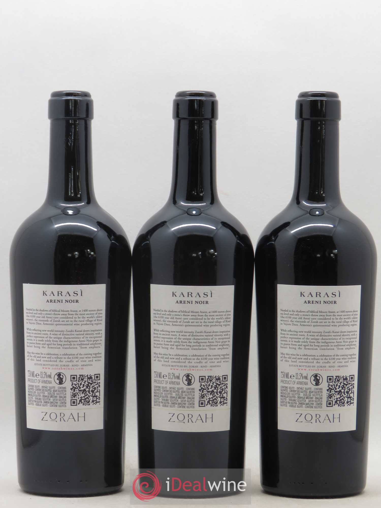 Vins Etrangers Zorah Karasi Areni Noir Armenie 2017 - Posten von 3 Flaschen - 1