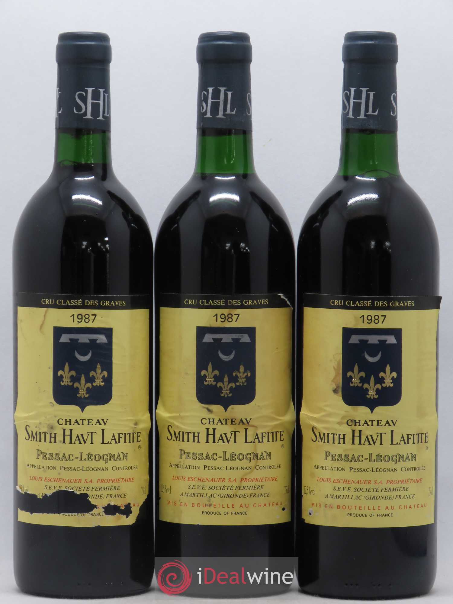 Château Smith Haut Lafitte Cru Classé de Graves 1987 - Lot de 3 bouteilles - 0