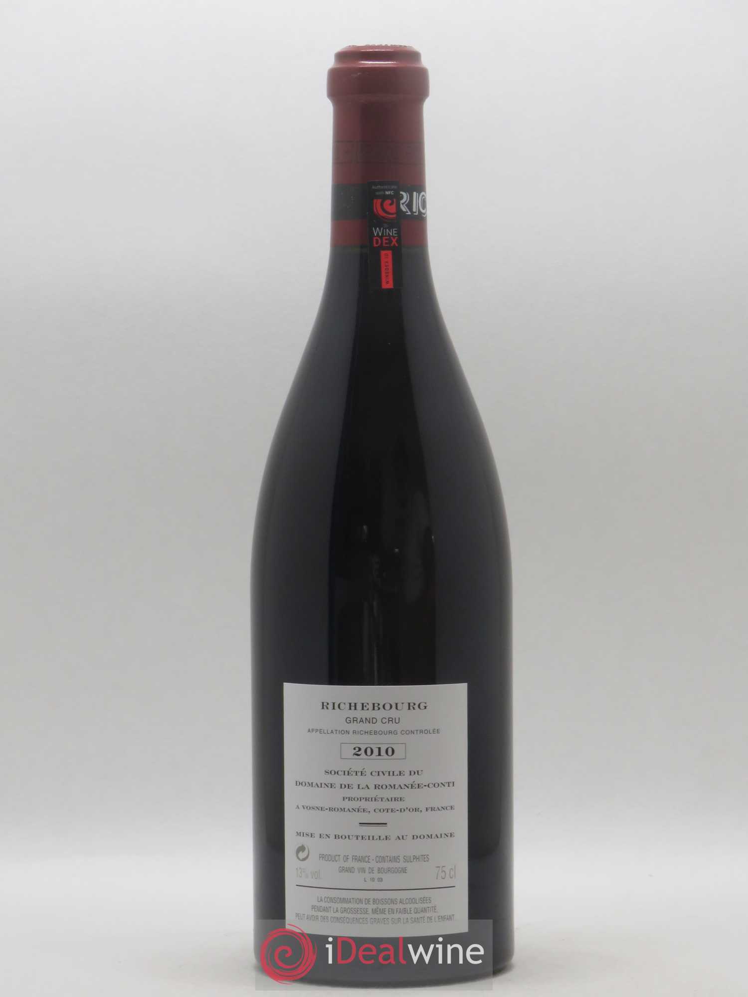 Richebourg Grand Cru Domaine de la Romanée-Conti 2010 - Lot de 1 bouteille - 1