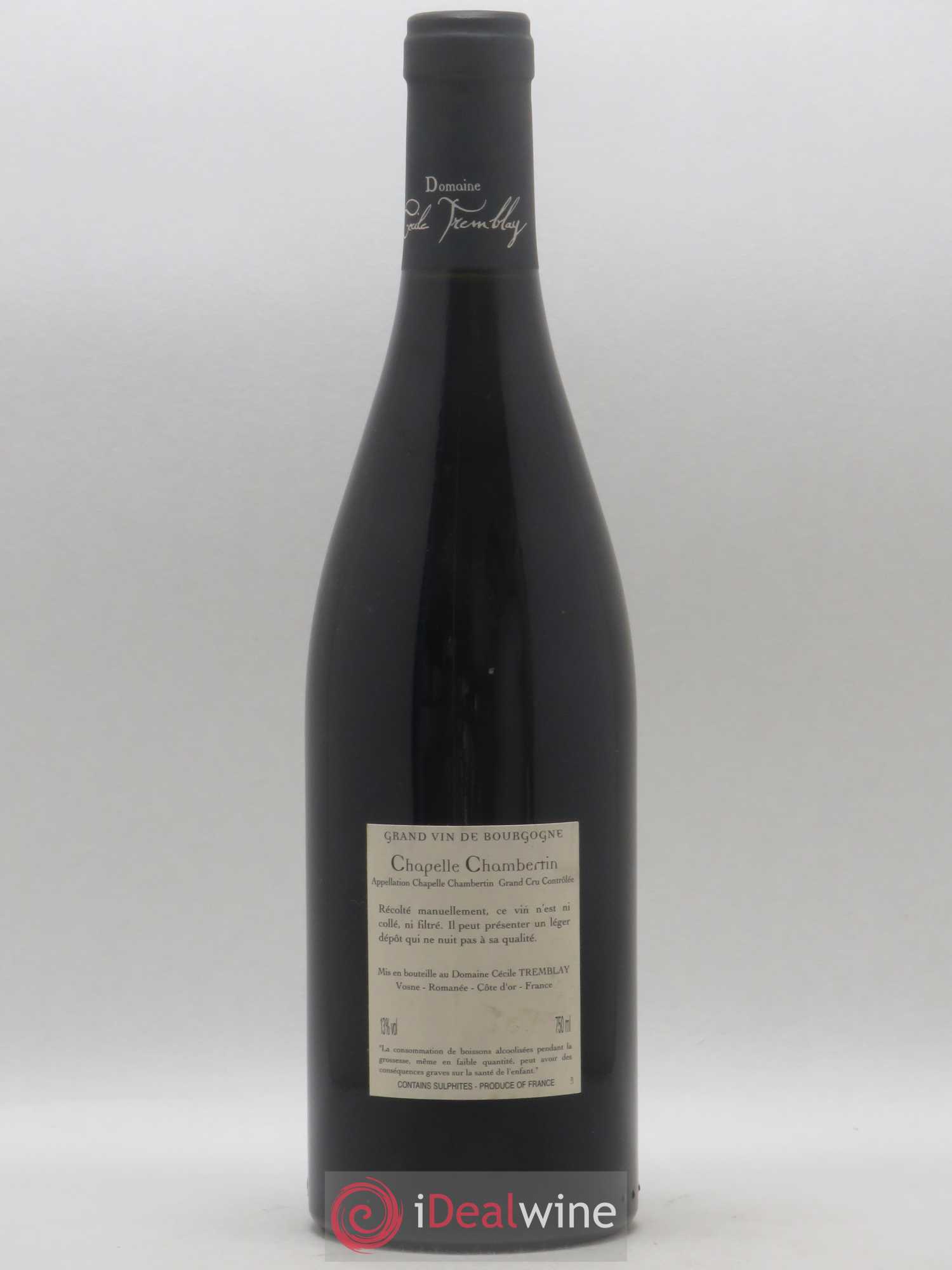 Chapelle-Chambertin Grand Cru Cécile Tremblay 2010 - Lot de 1 bouteille - 1