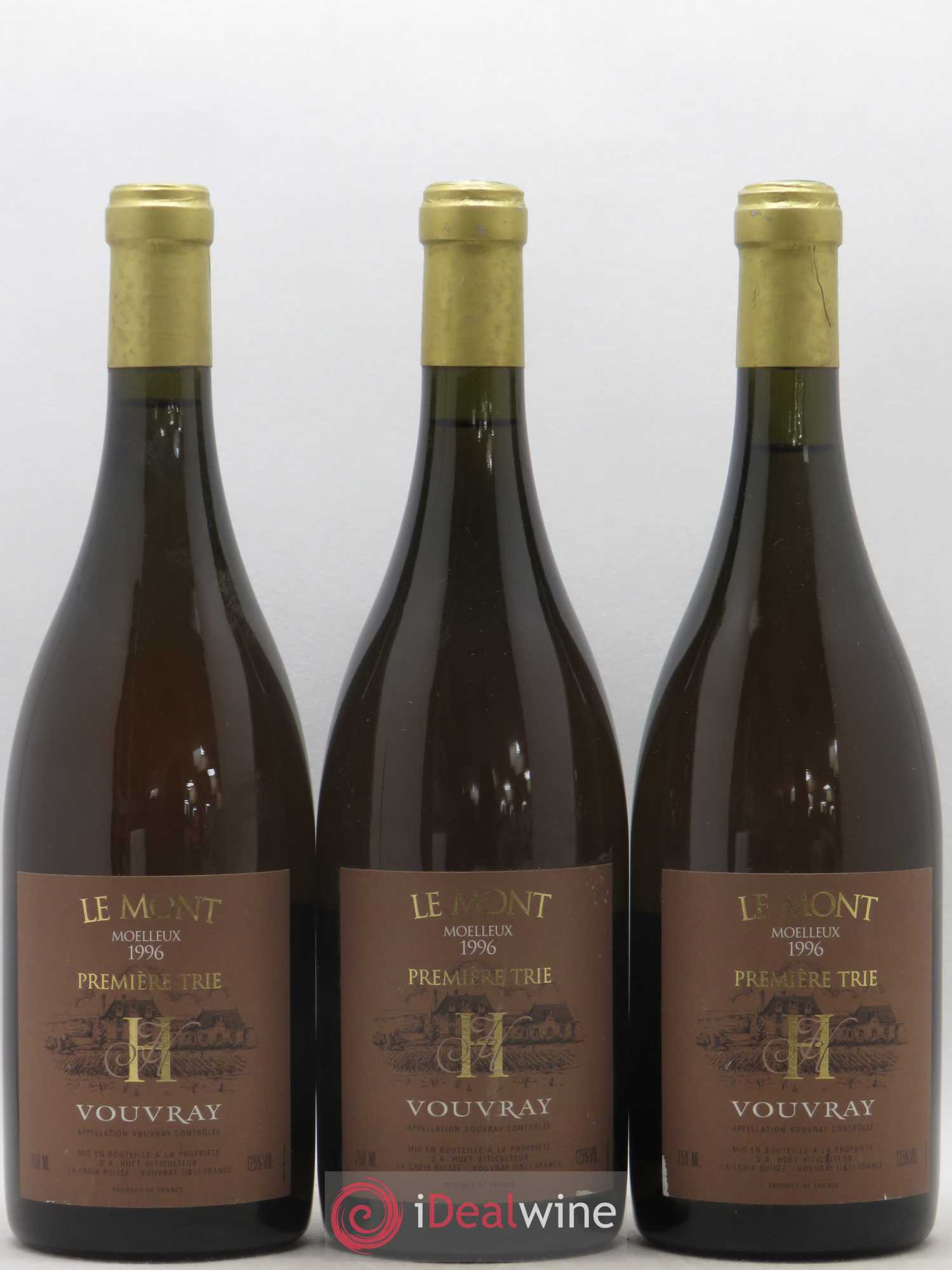 Vouvray Le Mont Moelleux 1ère Trie Domaine Huet 1996 - Lotto di 3 bottiglie - 0