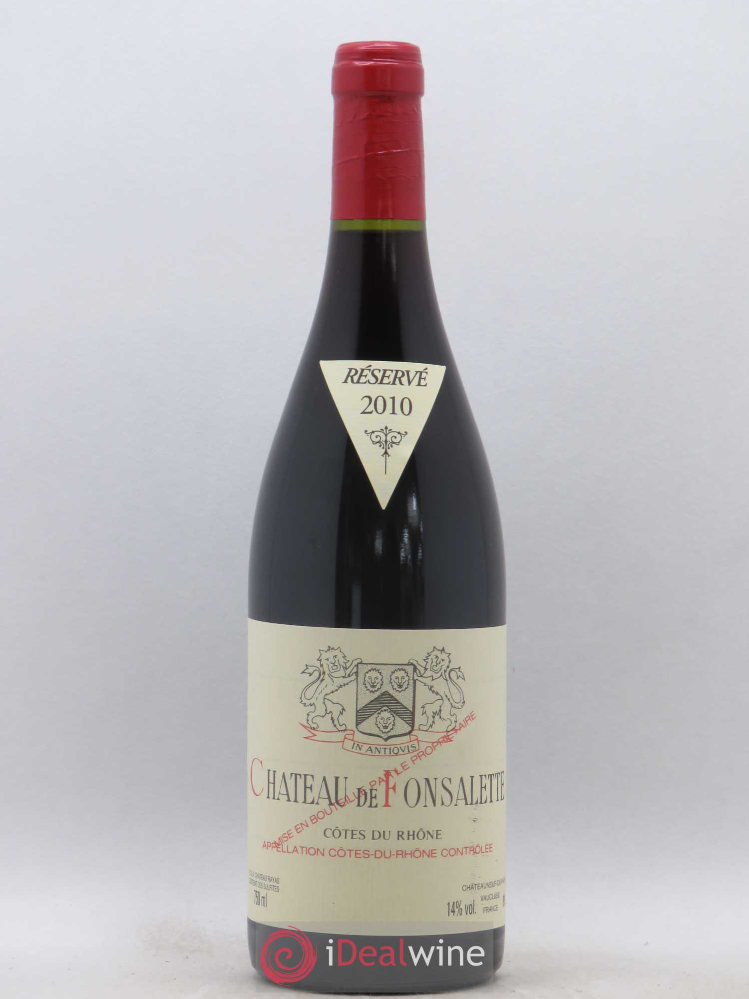 Côtes-du-Rhône Château de Fonsalette Emmanuel Reynaud 2010 - Lot de 1 bouteille - 0