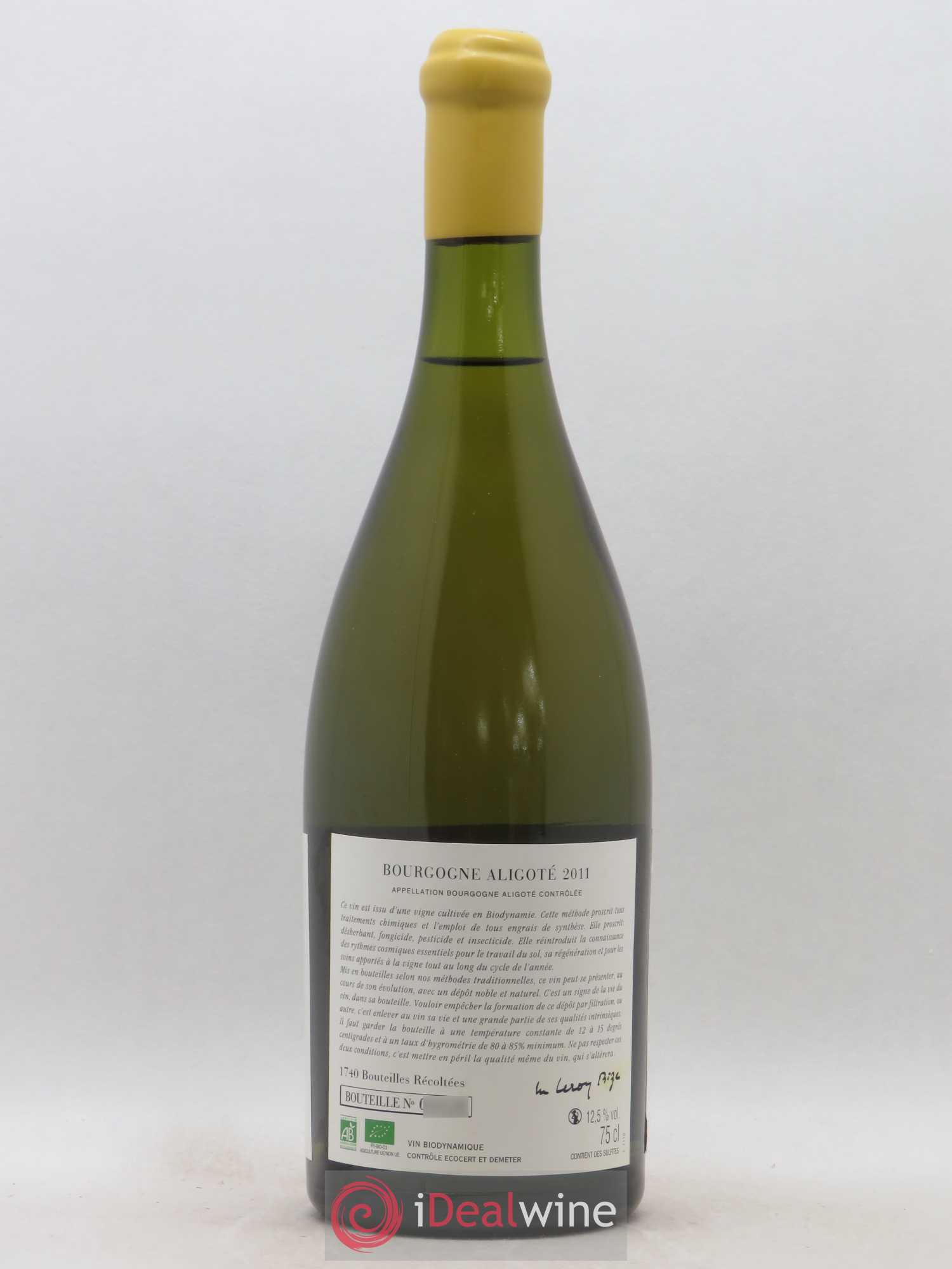 Bourgogne Aligoté Sous Chatelet d'Auvenay (Domaine) 2011 - Lot de 1 bouteille - 1