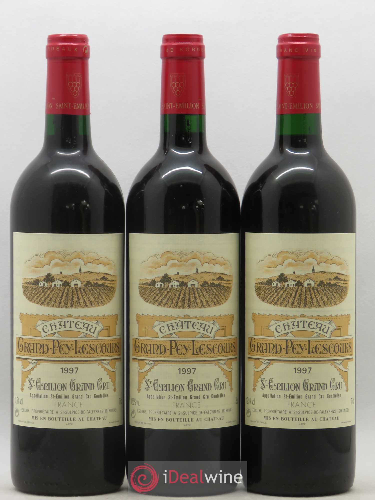 Saint-Émilion Grand Cru Château Grand Pey Lescours 1997 - Lot de 6 bouteilles - 1