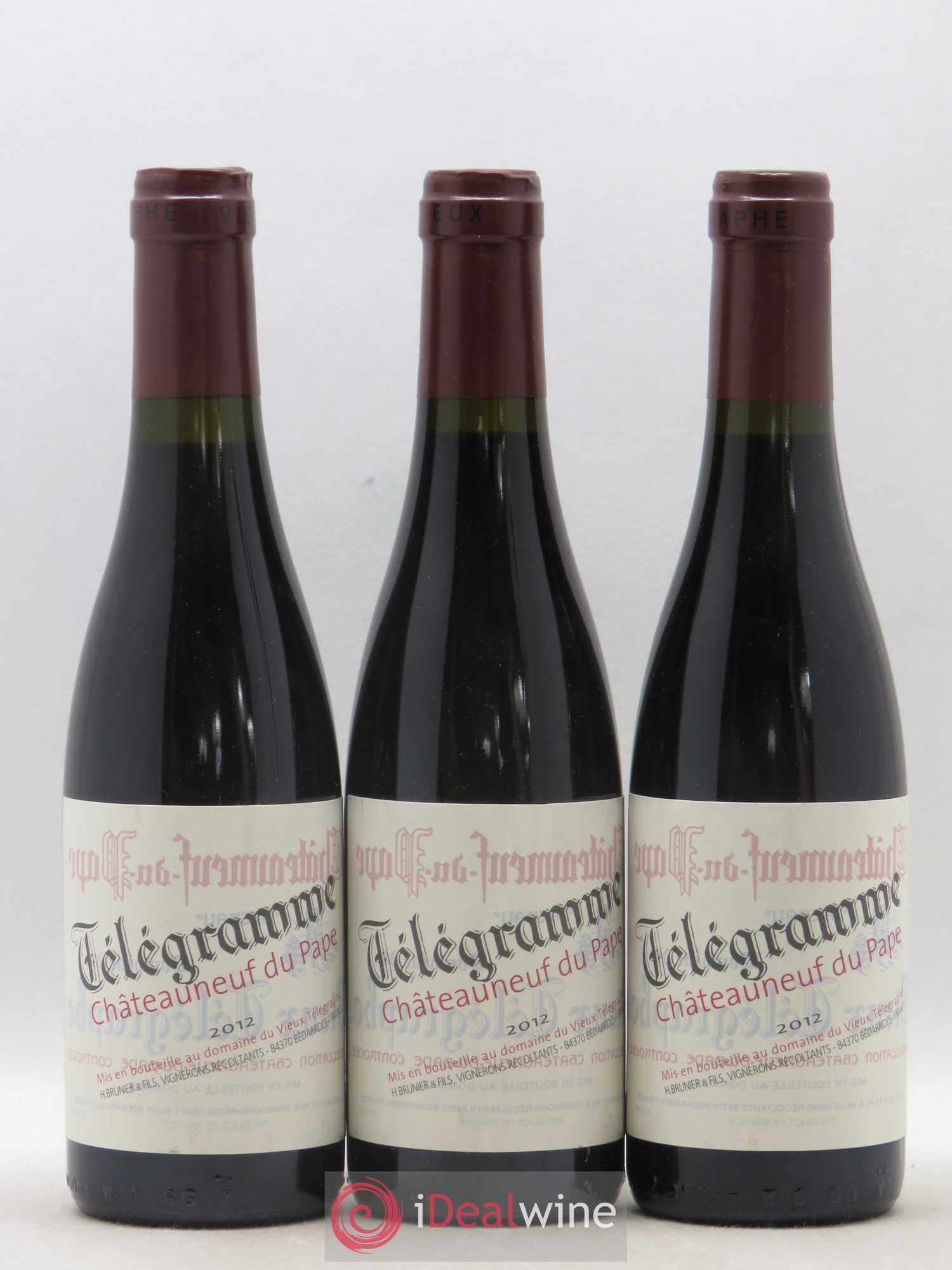 Châteauneuf-du-Pape Télégramme Vignobles Brunier 2012 - Lot de 6 demi bouteilles - 1