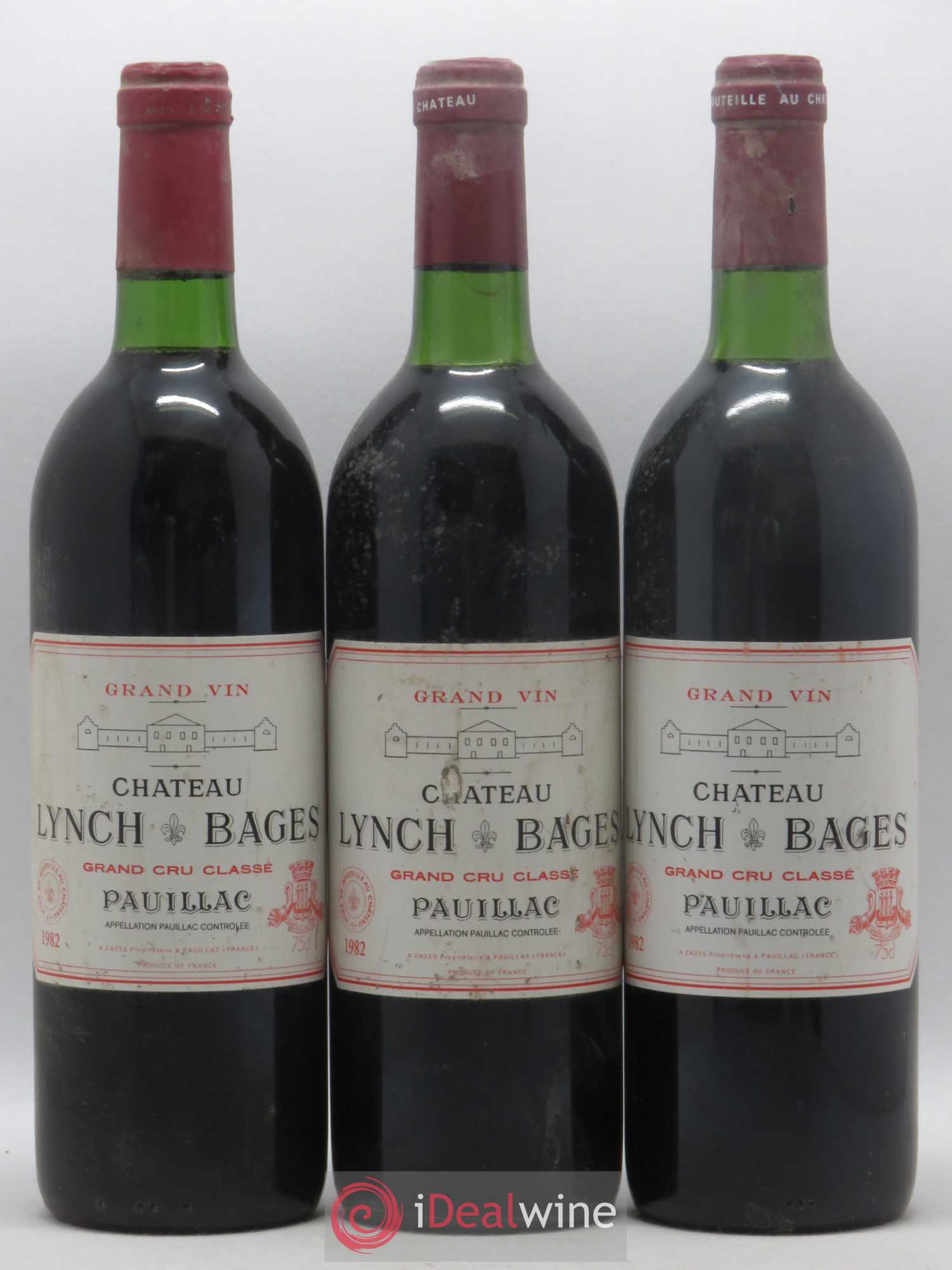 Château Lynch Bages 5ème Grand Cru Classé 1982 - Lot de 3 bouteilles - 0