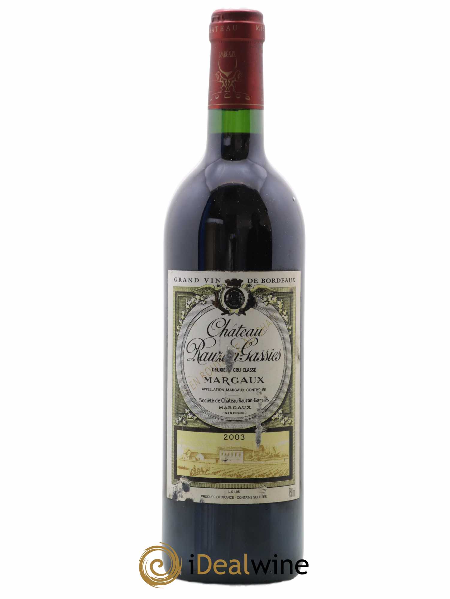 Château Rauzan-Gassies 2ème Grand Cru Classé 2003 - Lot de 1 bouteille - 0